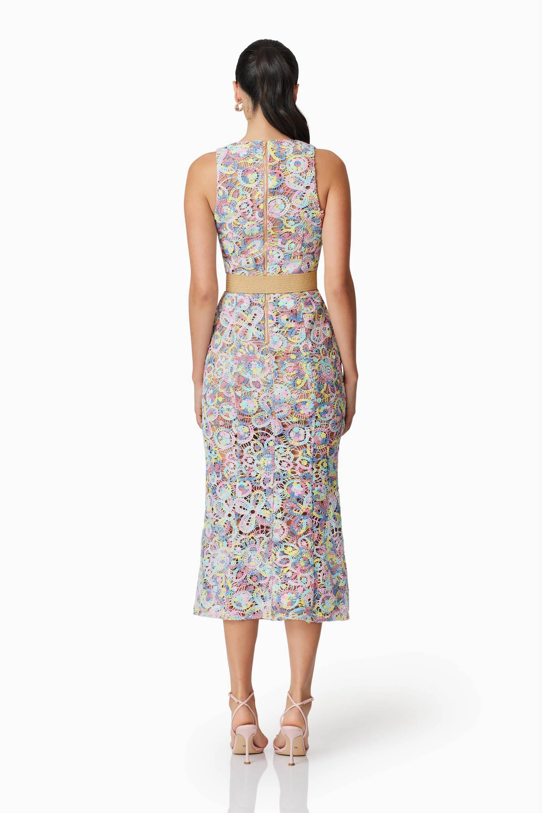 Rue Crochet Midi Dress in Purple