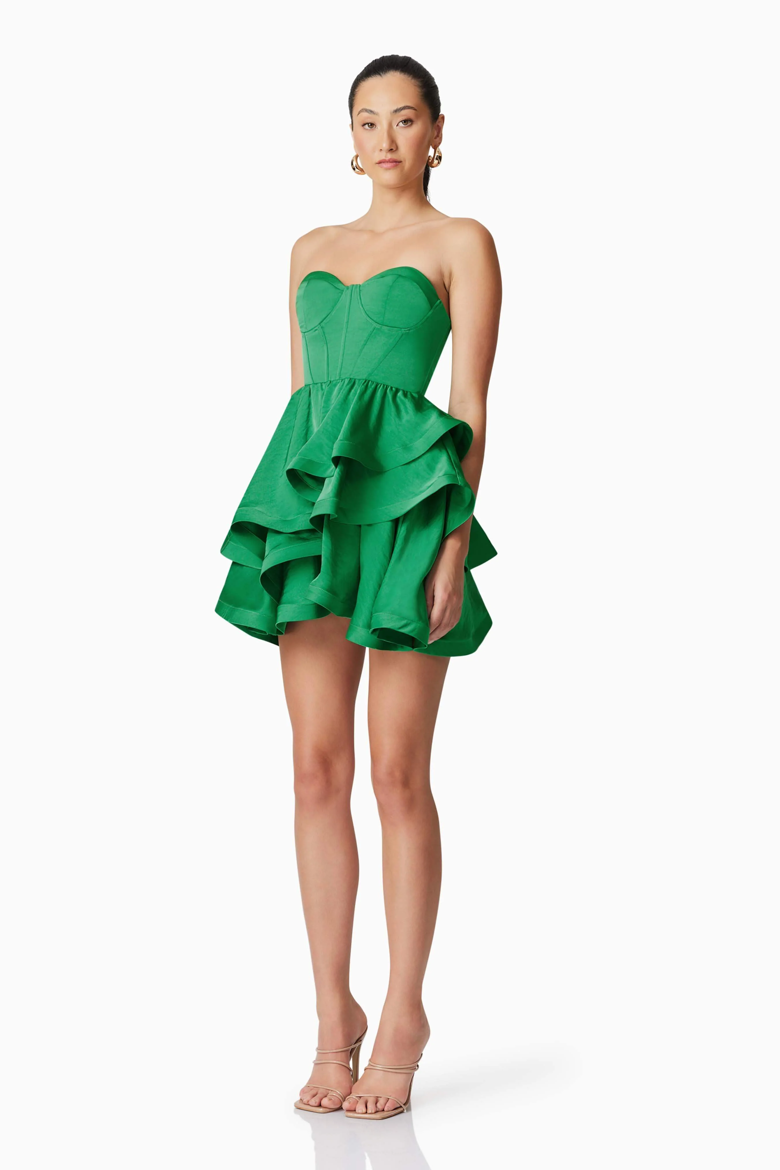 Roni Strapless Mini Dress in Green