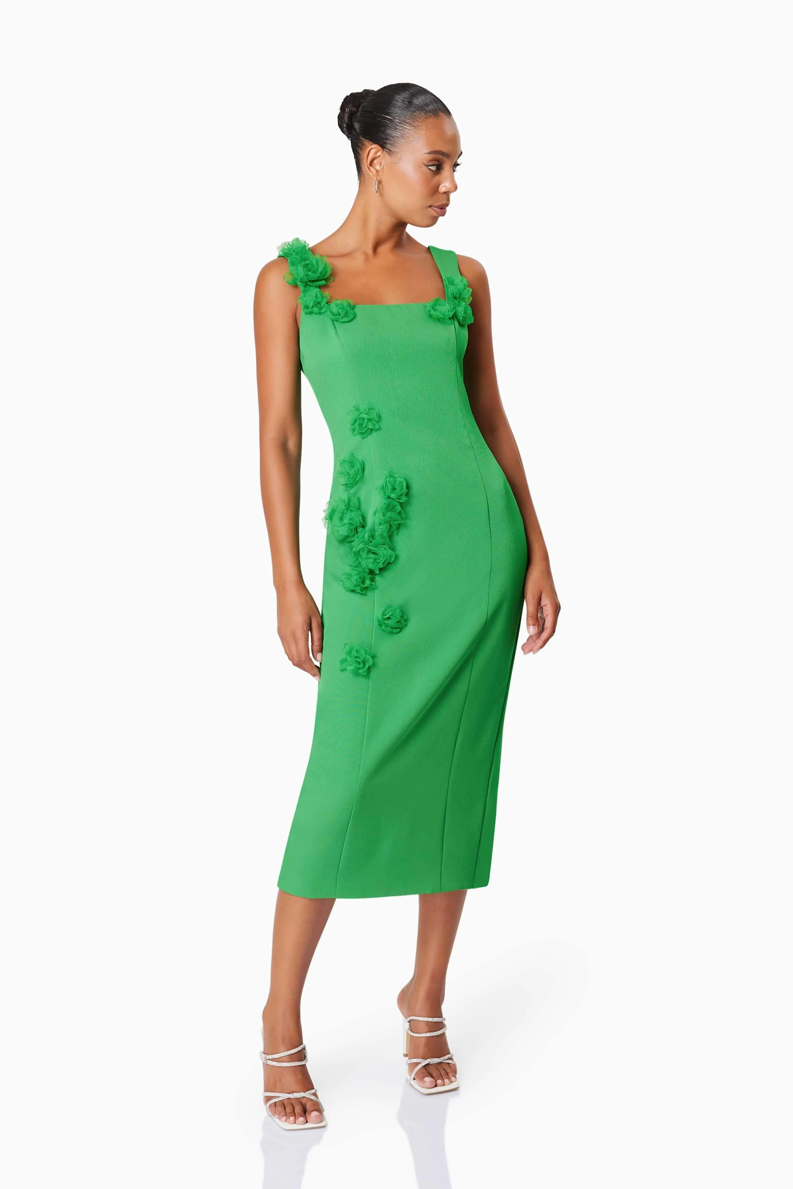 Valeria Eventwear Midi Dress In Green