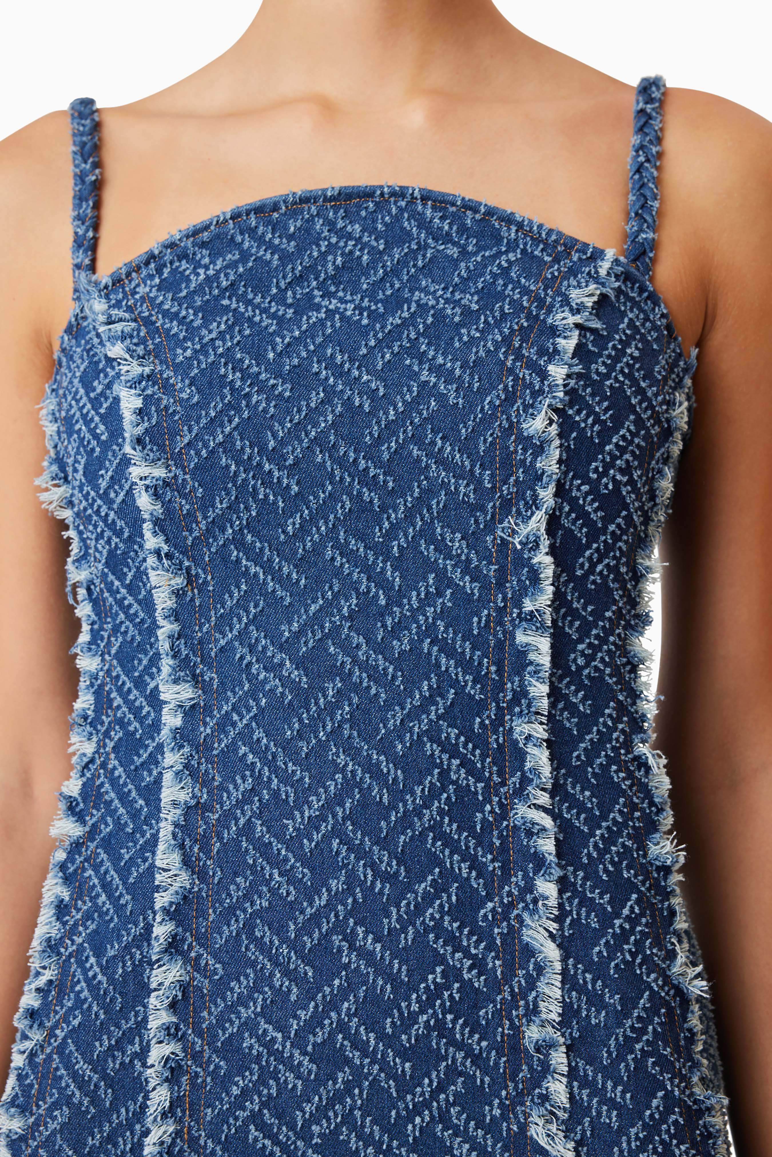 Cora Denim Mini Dress In Blue