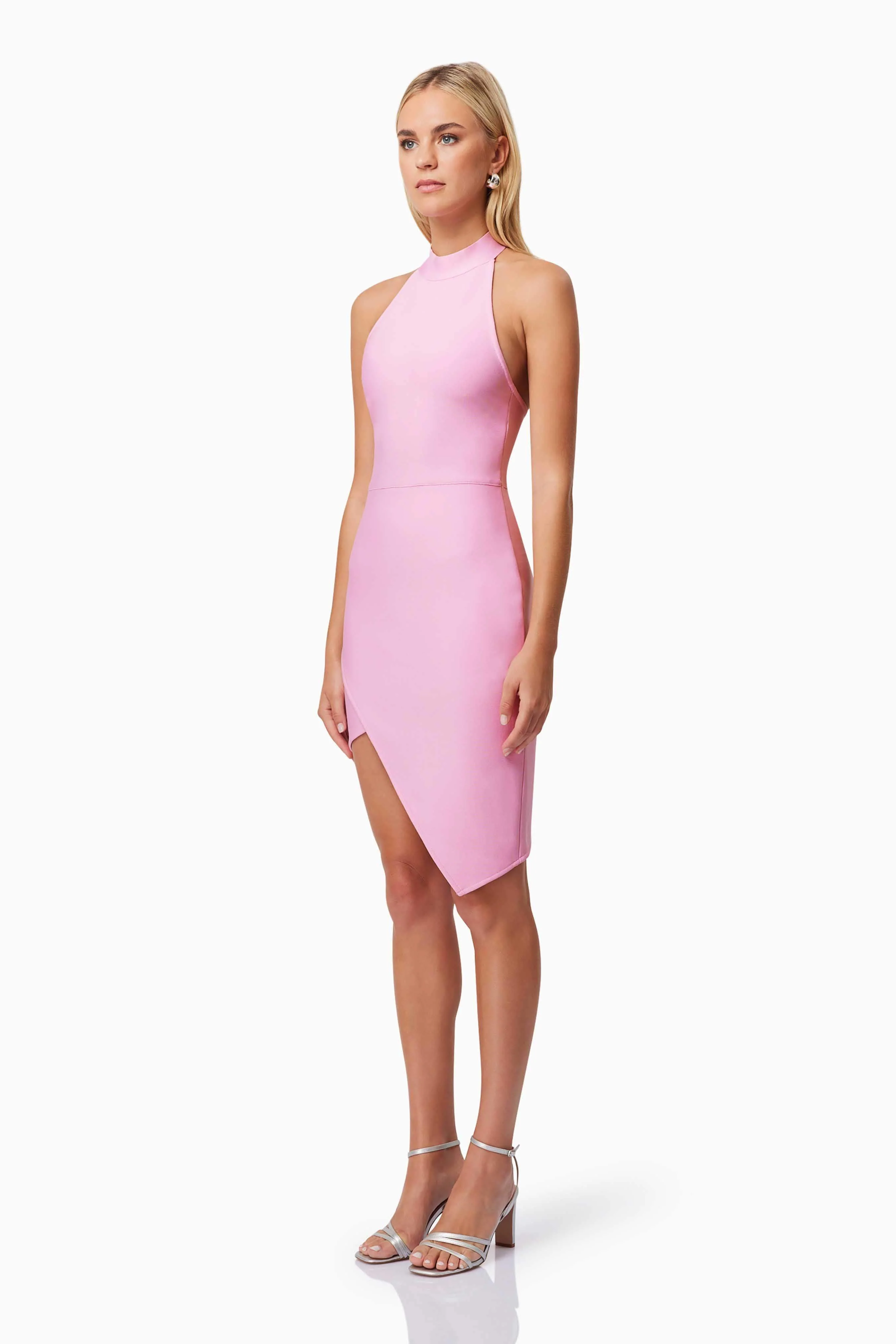 Riley Backless Mini Dress In Pink