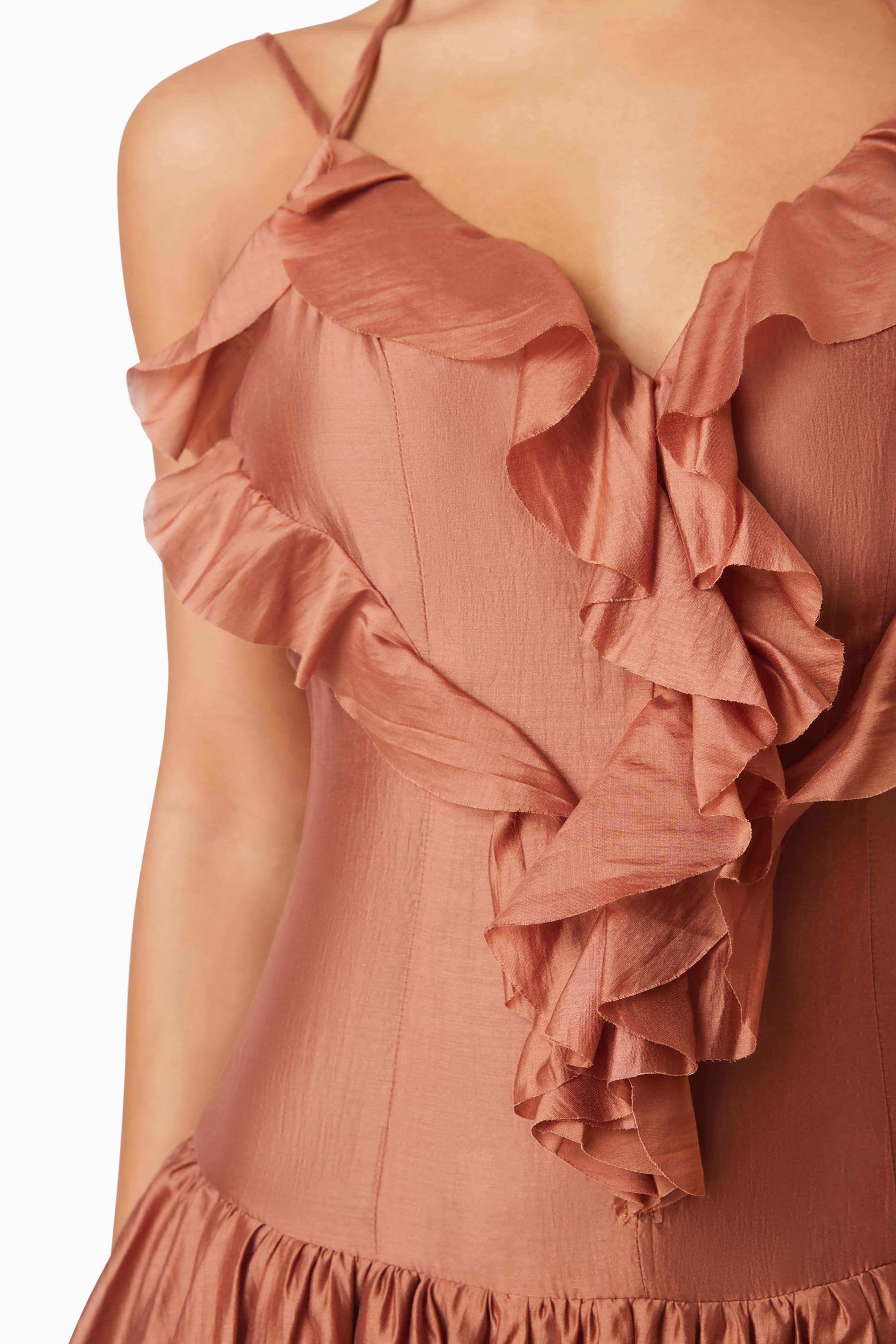 Fauna Party Mini Dress In Brown