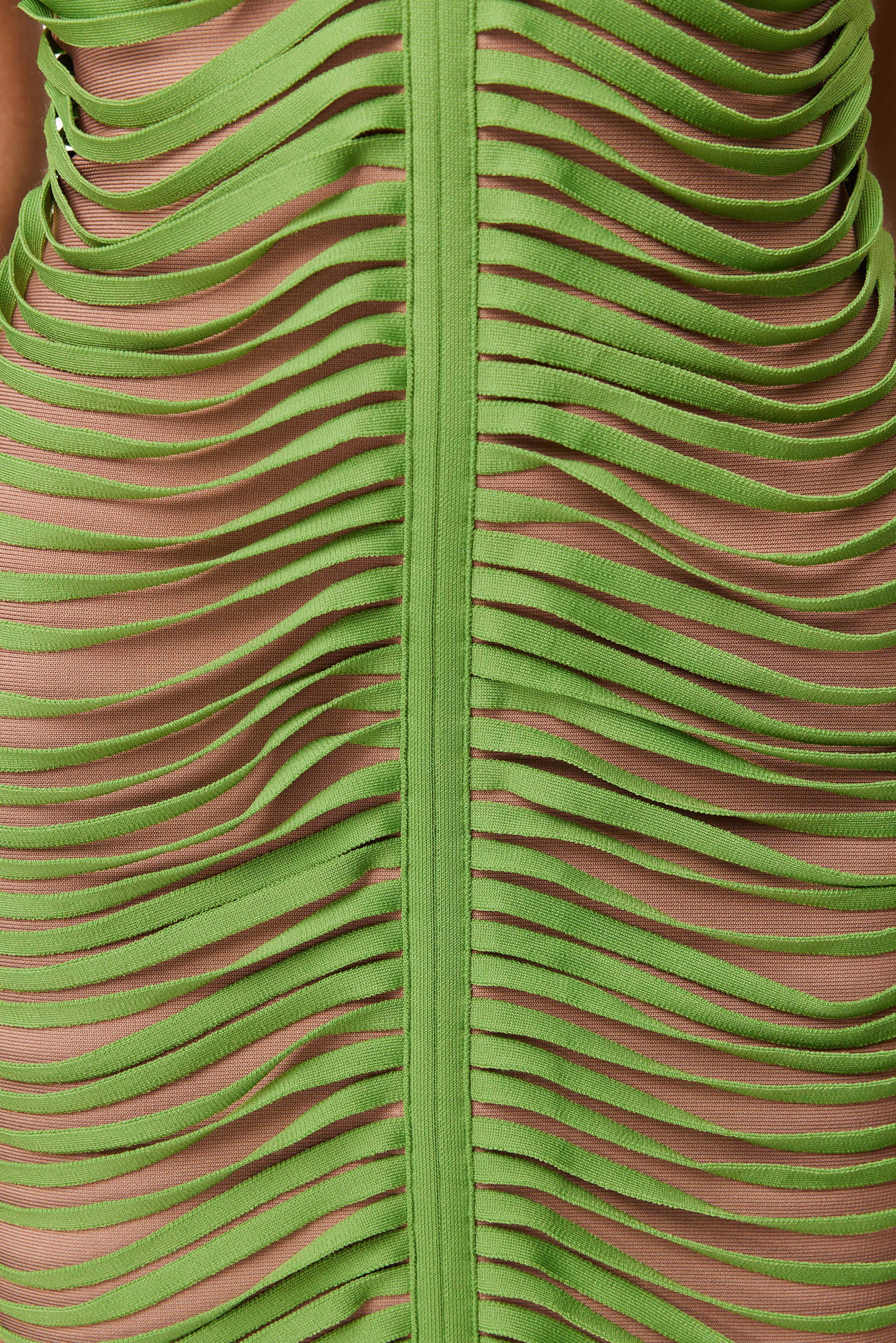 Stella Halter Neck Mini Dress In Green