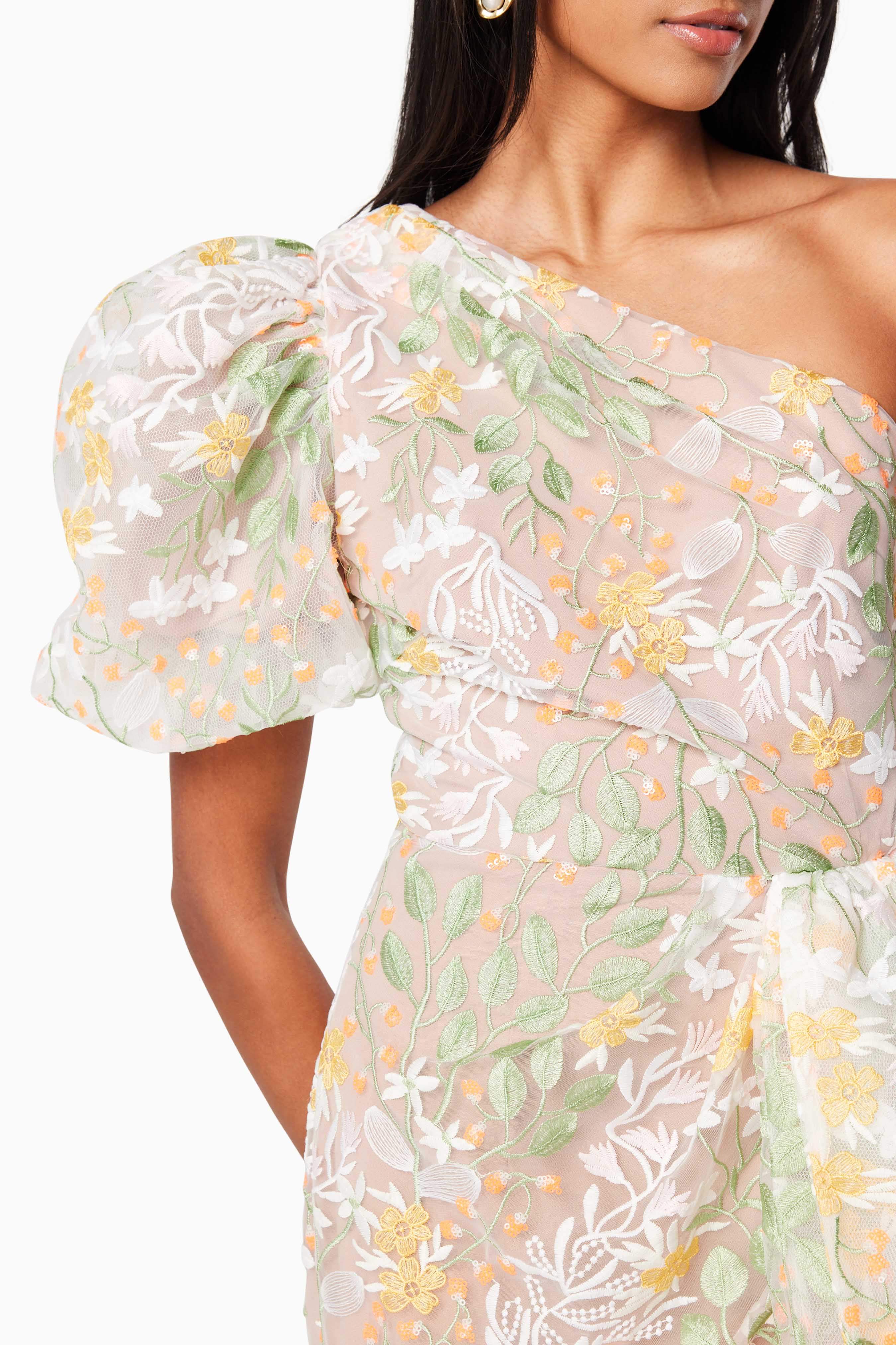 Dome Asymmetrical Mini Dress In Yellow