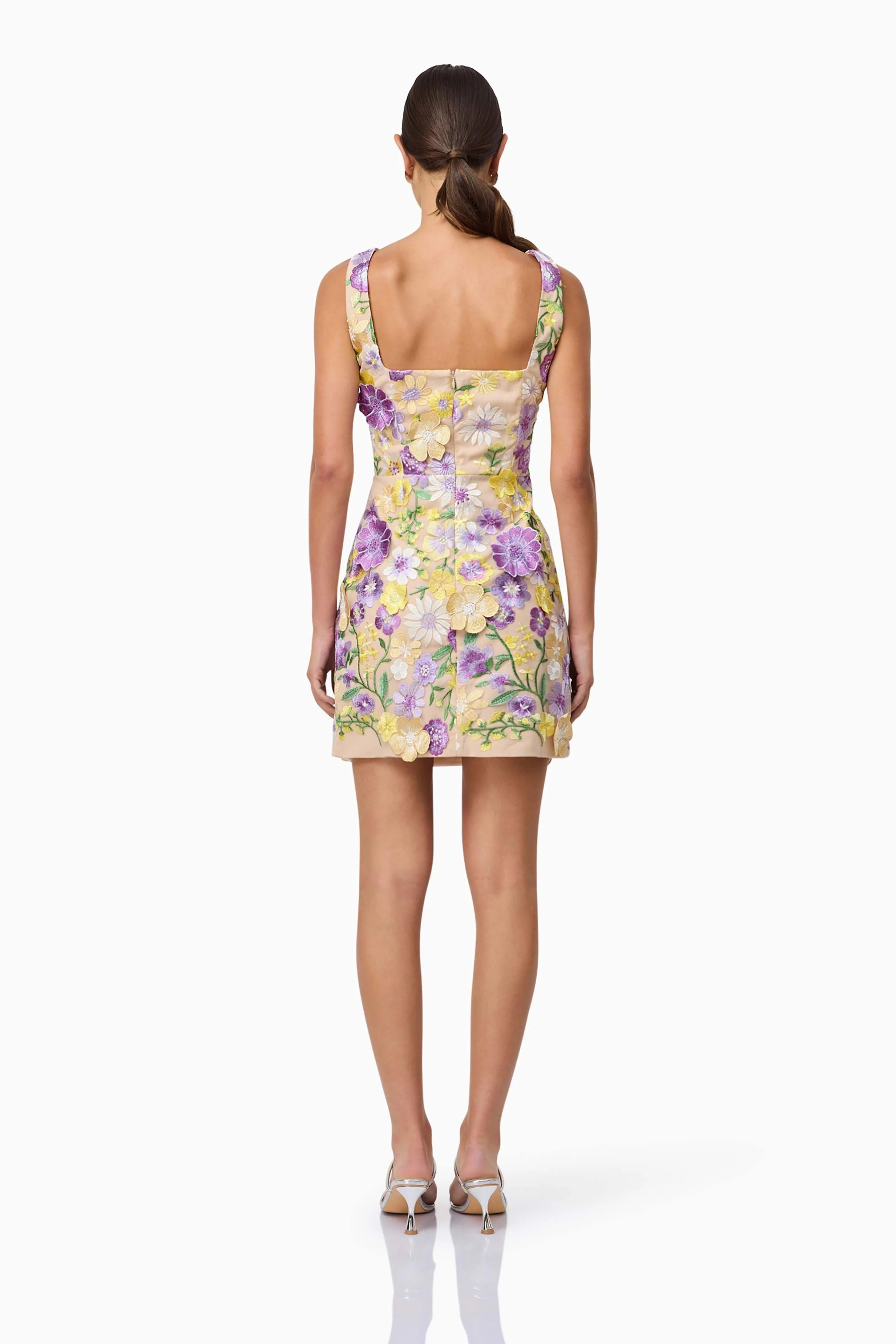 Lina Embroidered Mini Dress in Floral