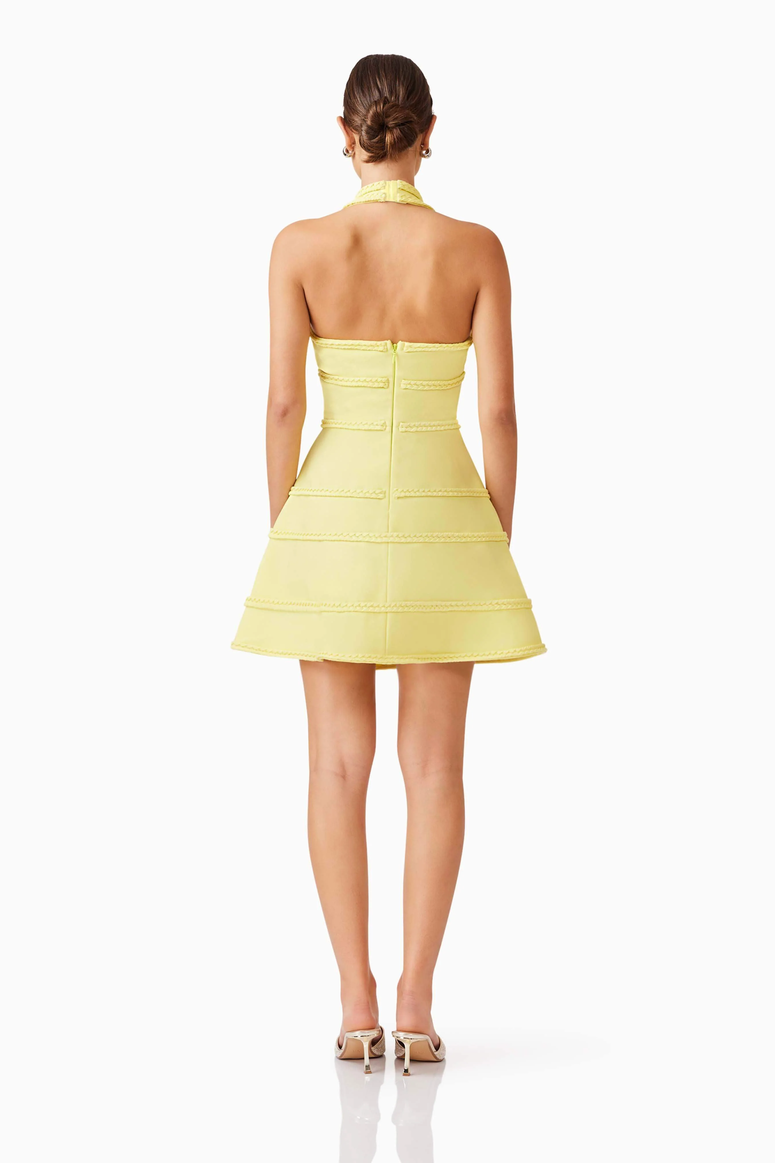 Katlyn Halter Mini Dress in Yellow