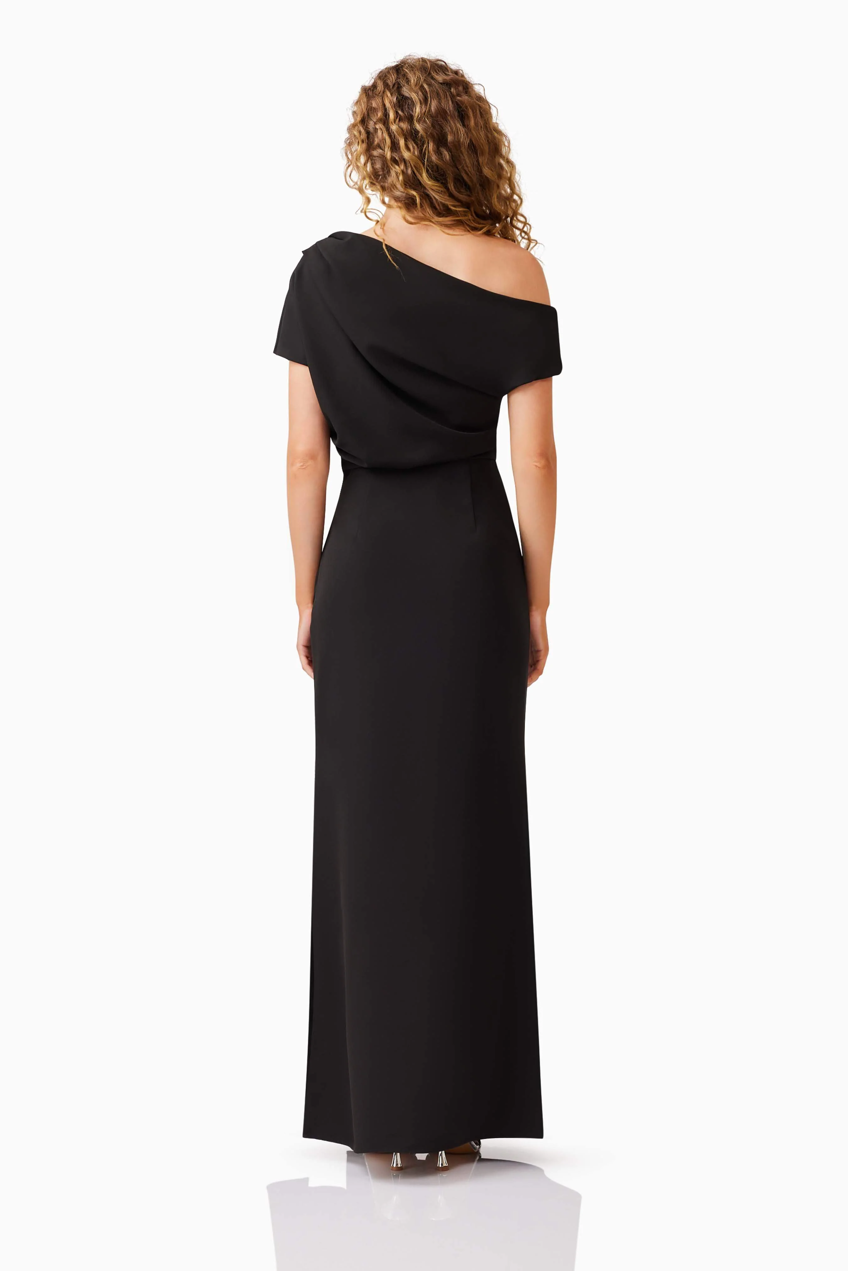 Kourtney Asymmetrical Maxi Dress in Black
