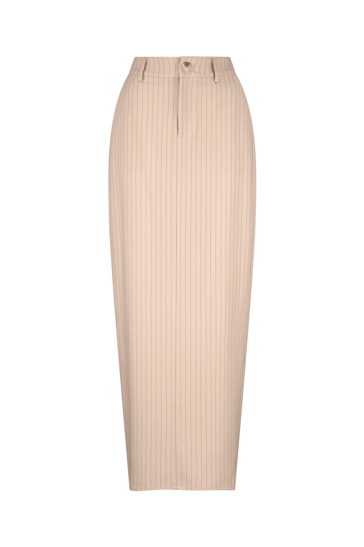 CURAAE Aveline Pinstripe Maxi Skirt In Beige