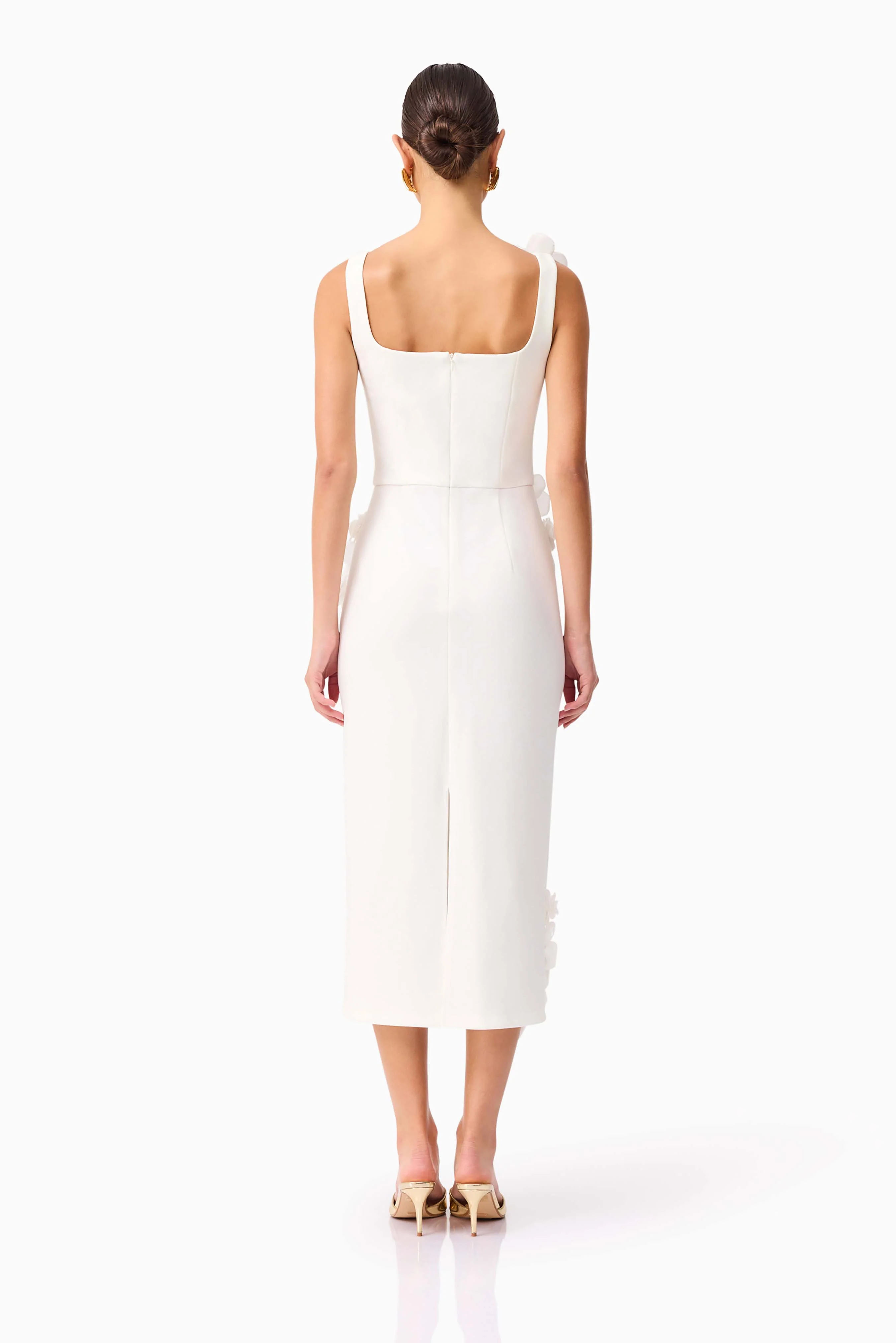 Chantelle 3D Midi Dress in White