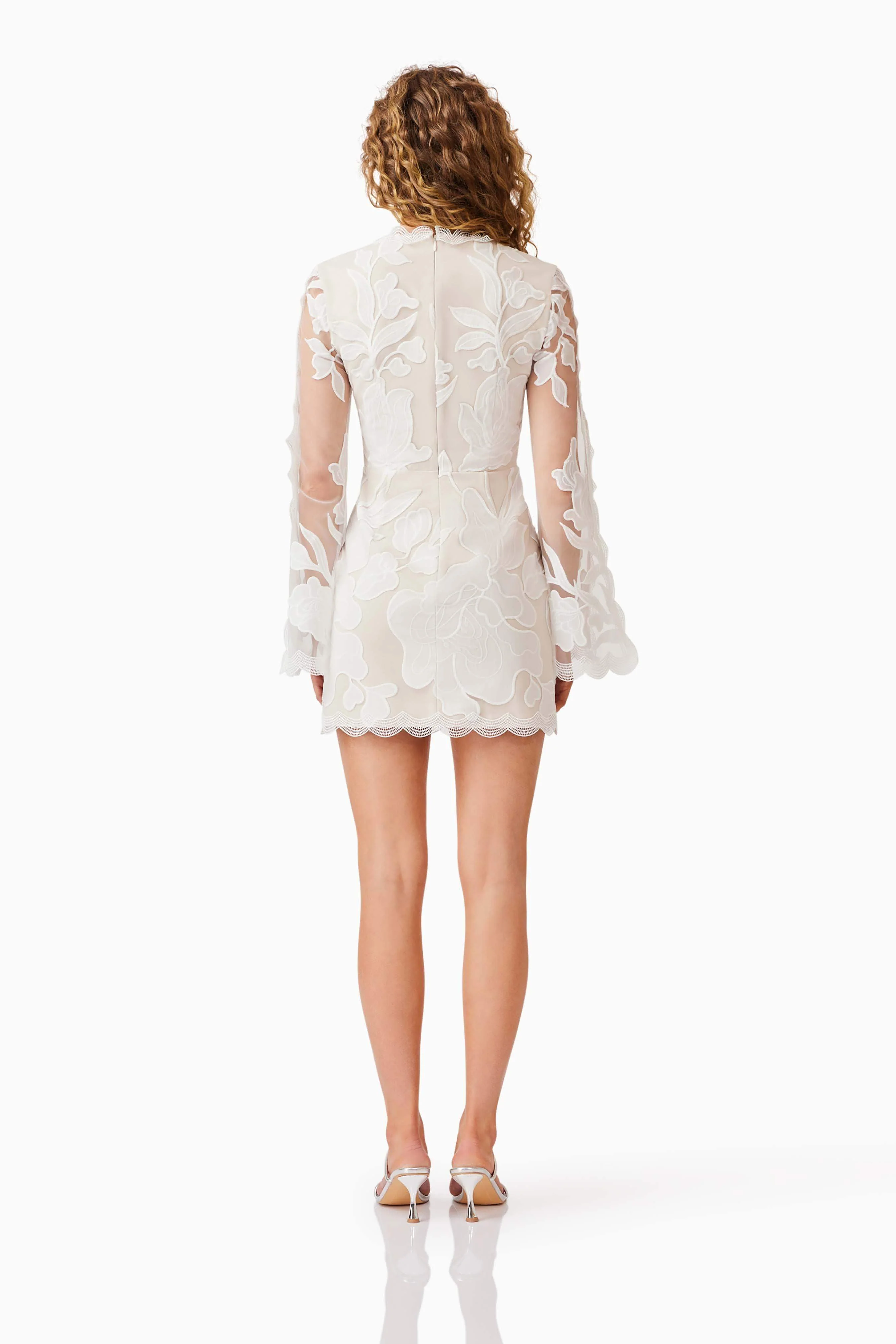 Florian Long Sleeve Mini Dress in White