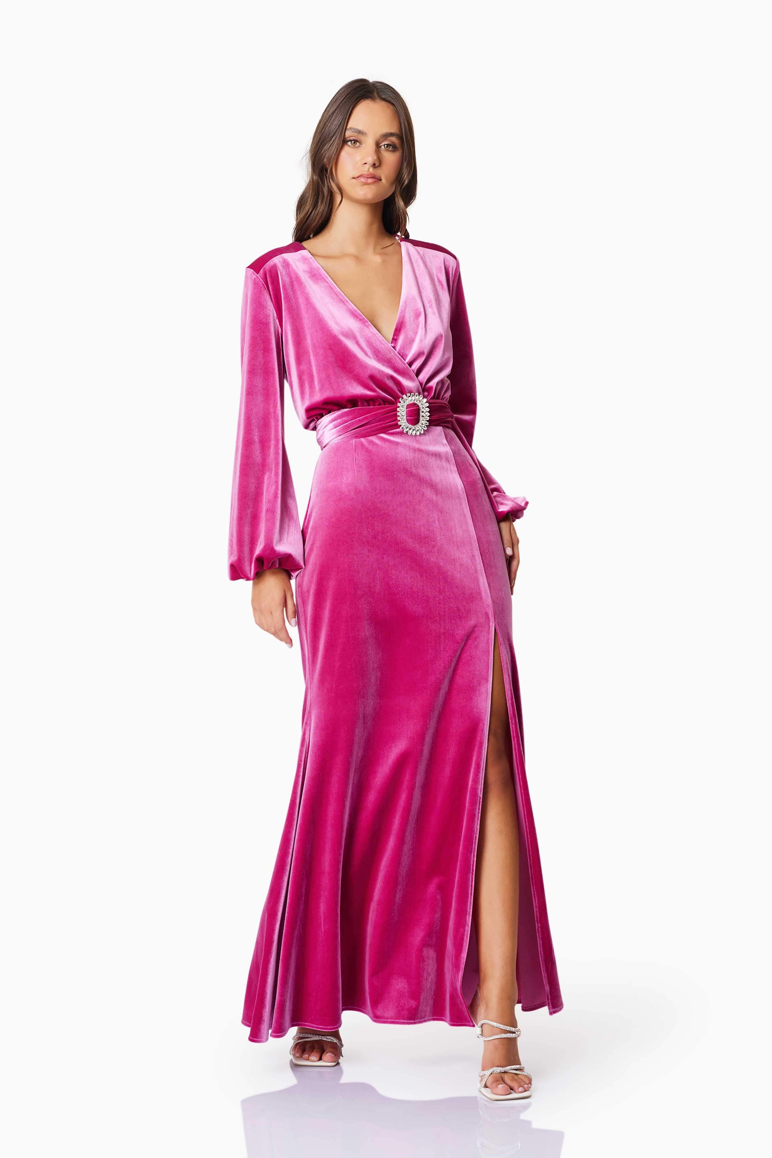 Solene Eventwear Maxi Dress In Pink