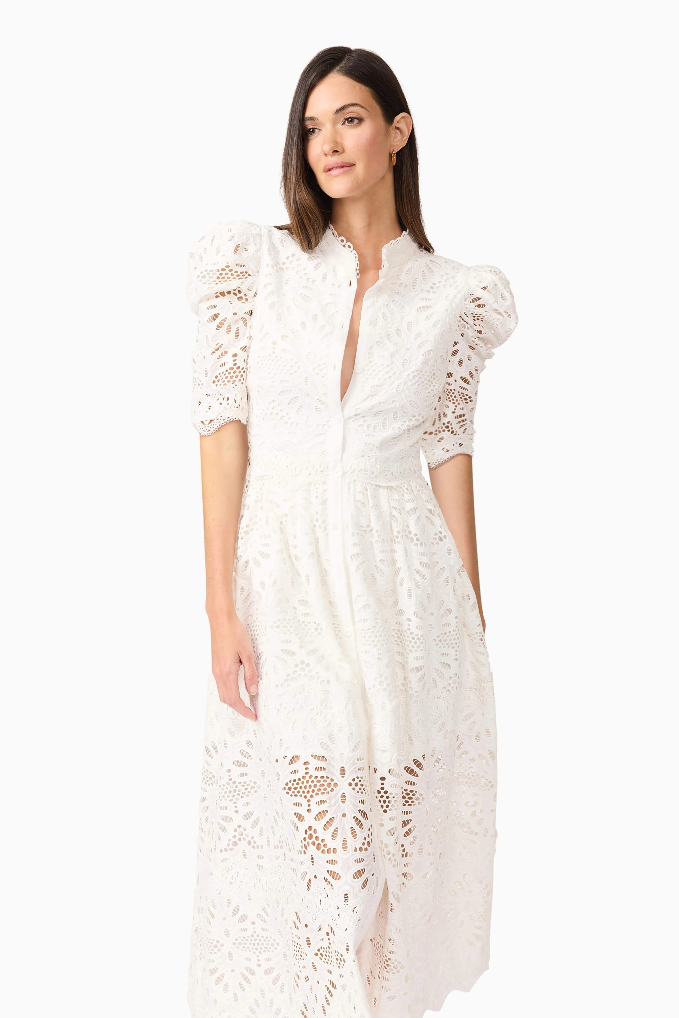 Carli Midi Shirt Dress in White
