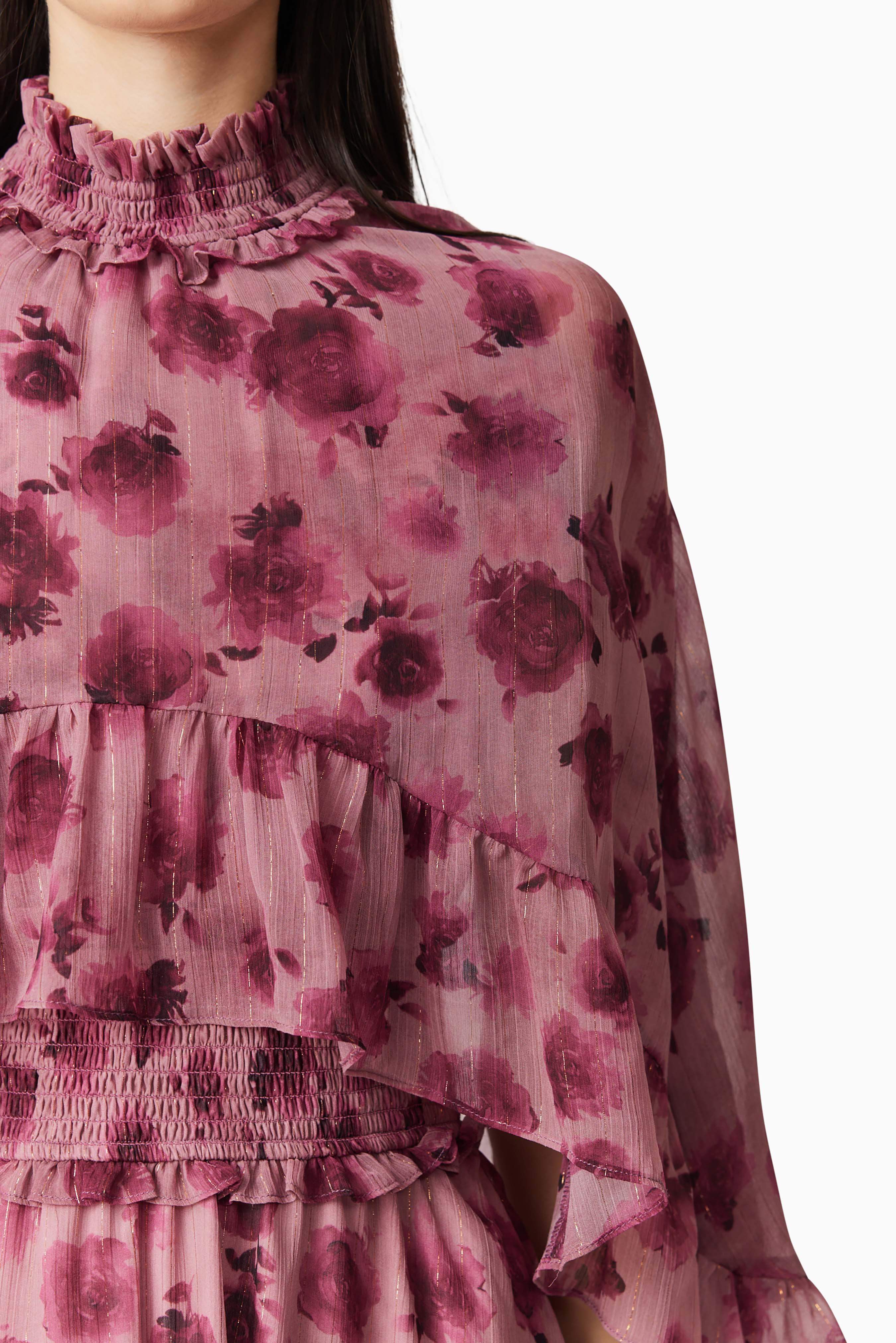 Monica Cape Mini Dress in purple