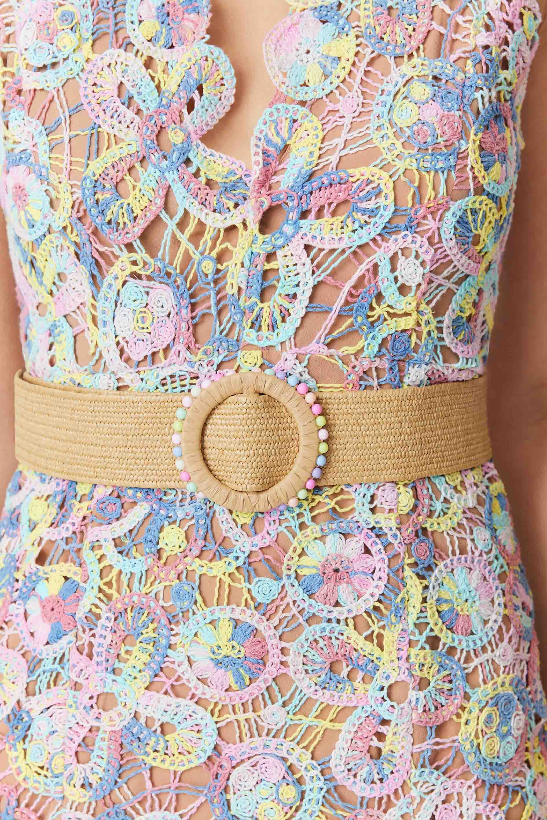 Rue Crochet Midi Dress in Purple