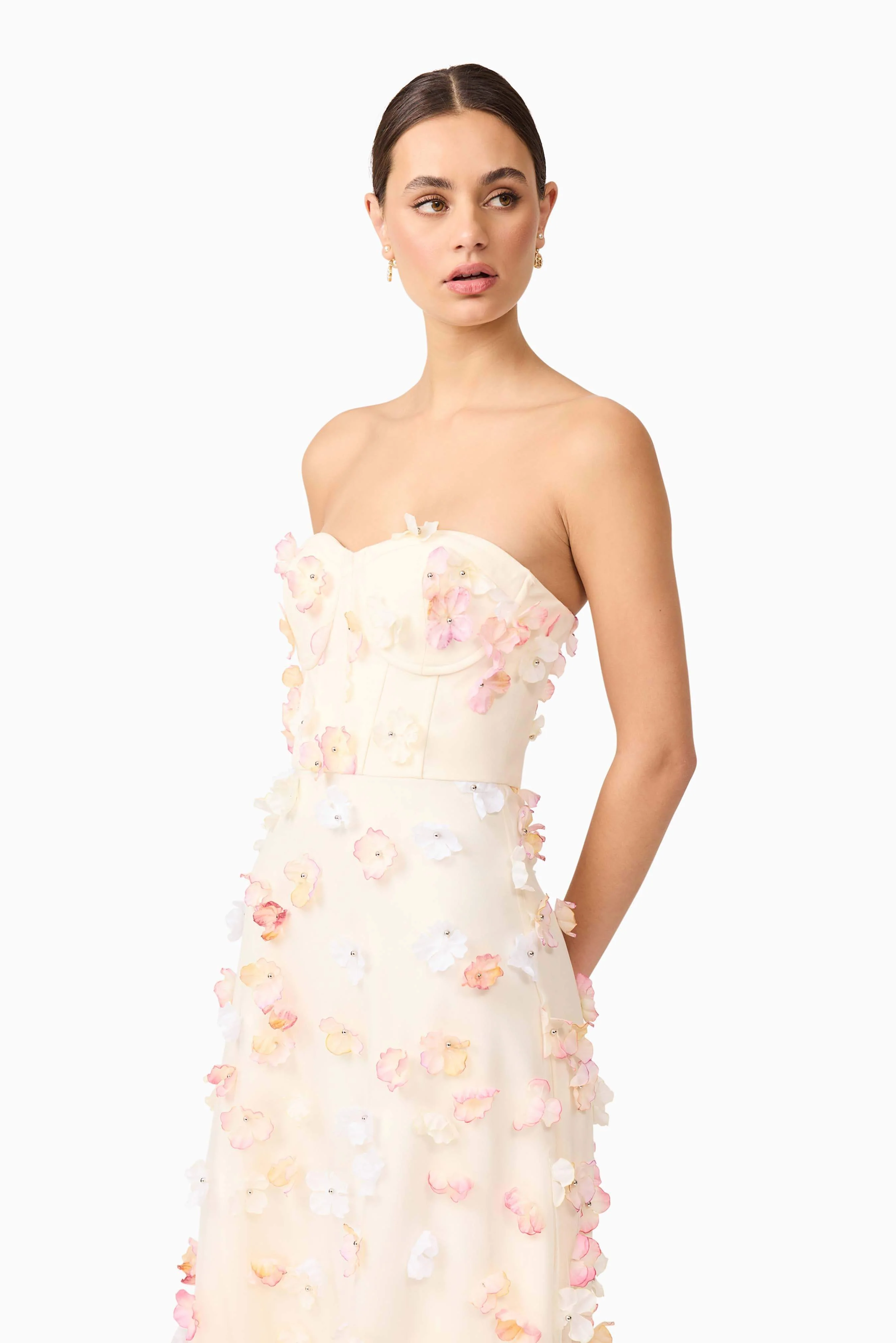 Livia Strapless Maxi Dress in Yellow