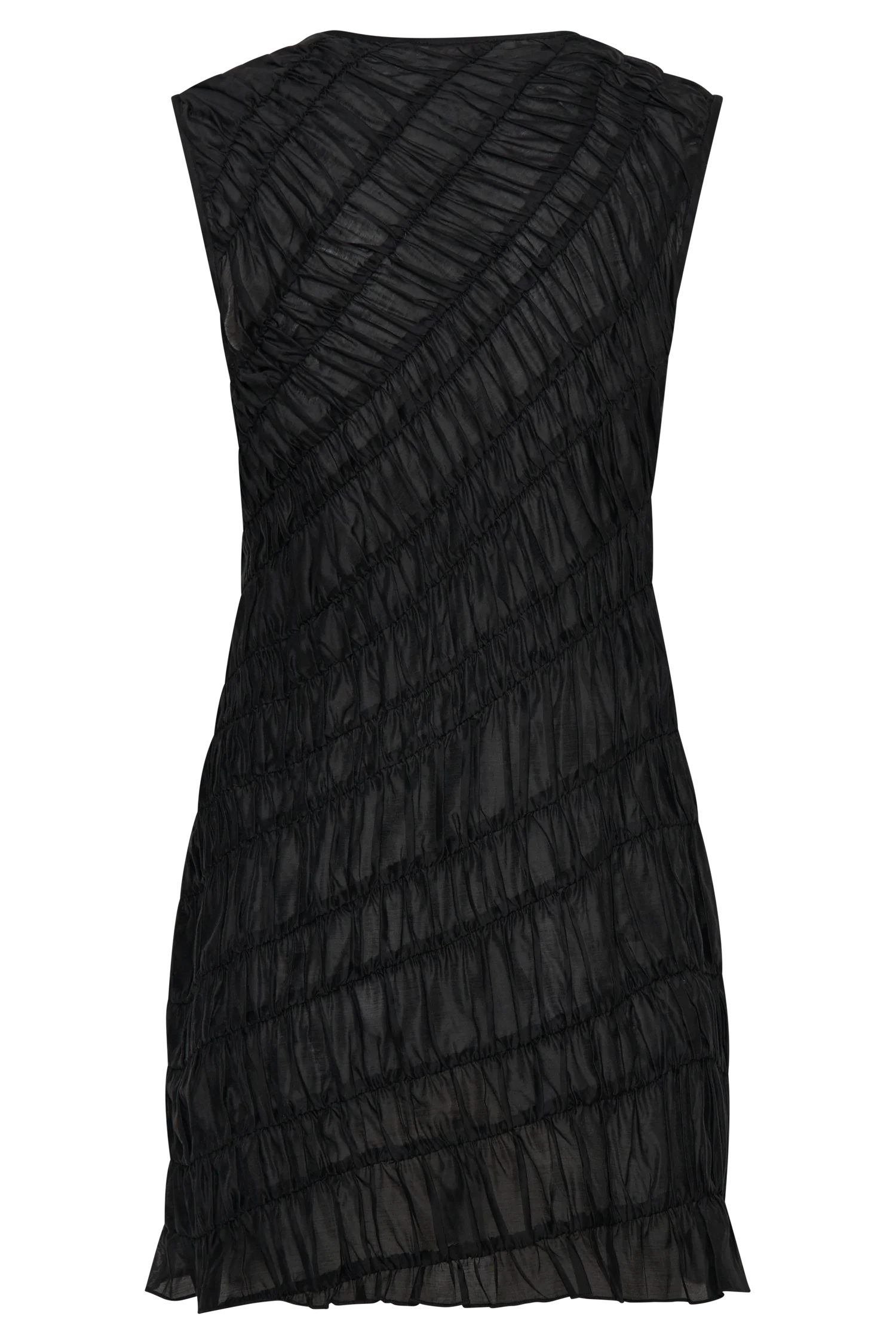 Adella Gathered Mini Dress - Black