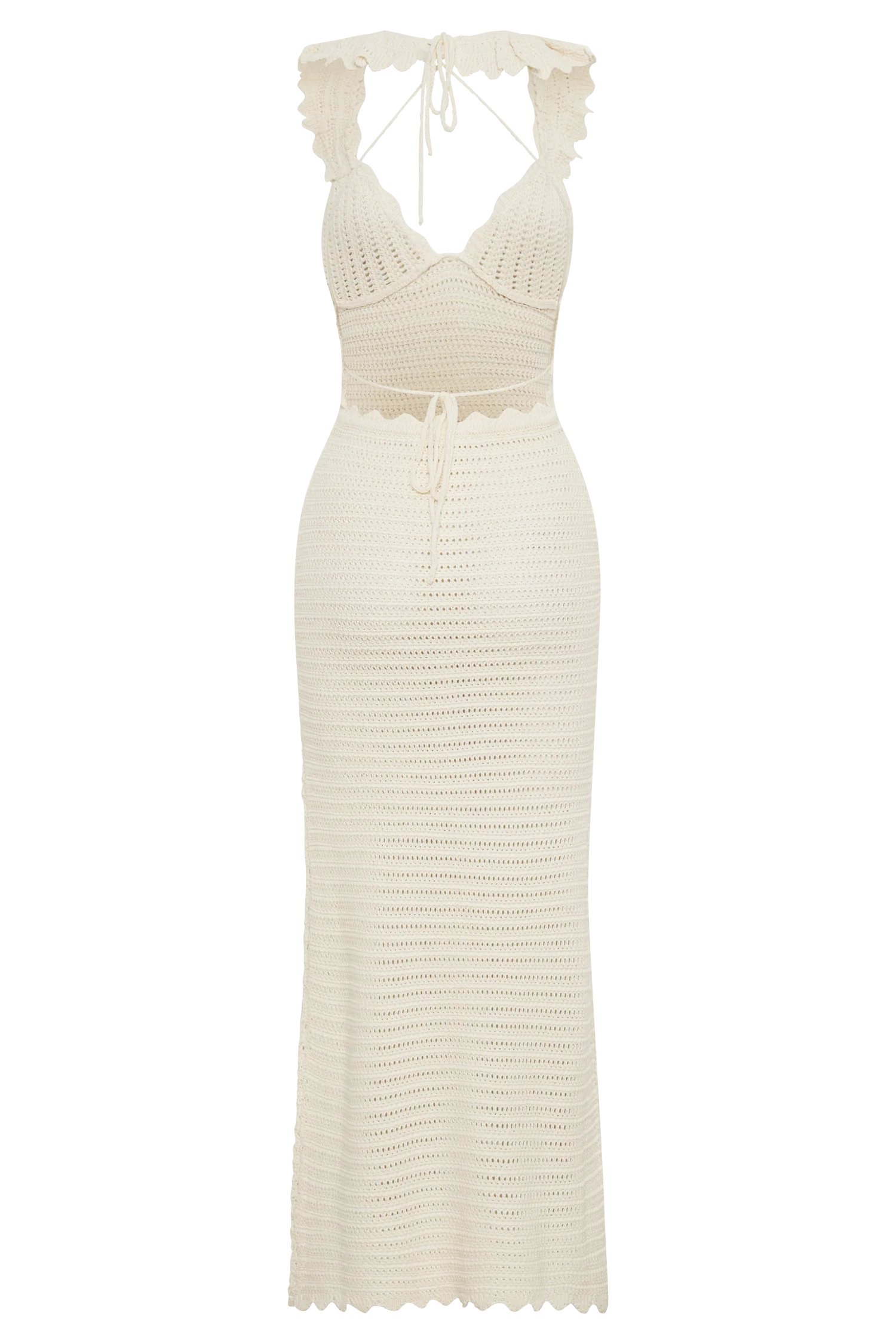 Perpetua Knit Contrast Maxi Dress - Cream