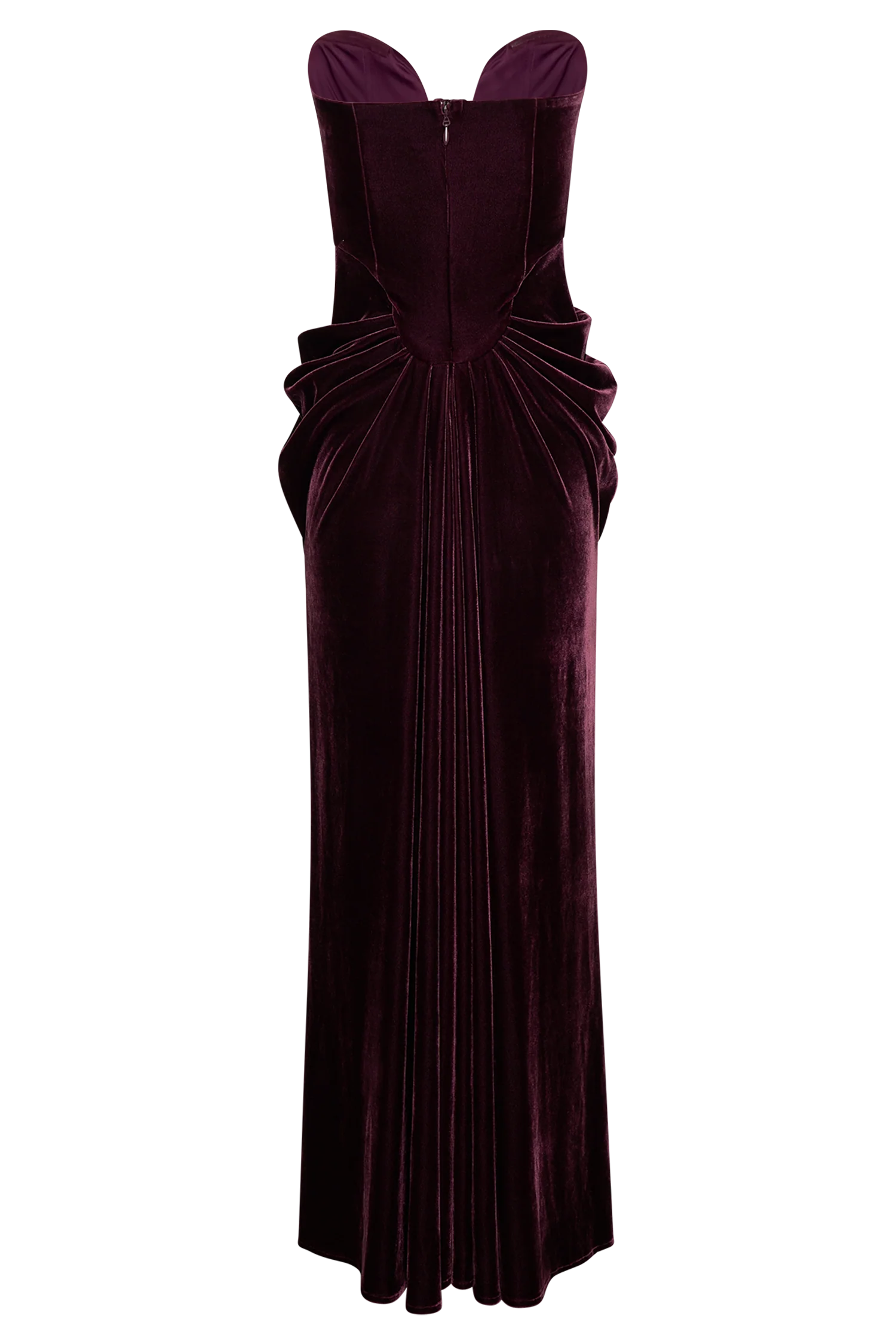 Paige Strapless Velvet Maxi Dress - Plum