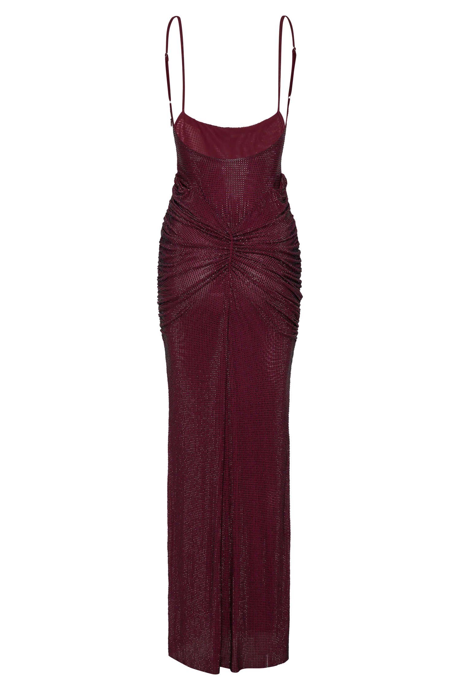 Roisin Diamante Satin Maxi Dress - Mahogany