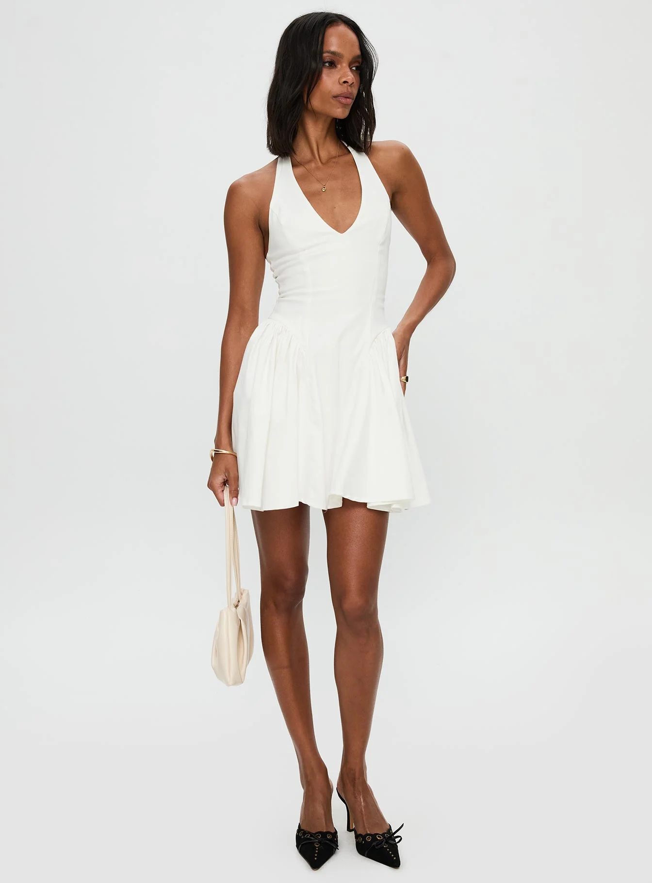 Karisse Halter Mini Dress White