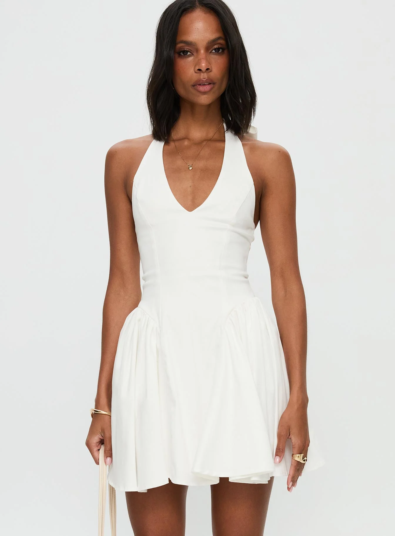 Karisse Halter Mini Dress White