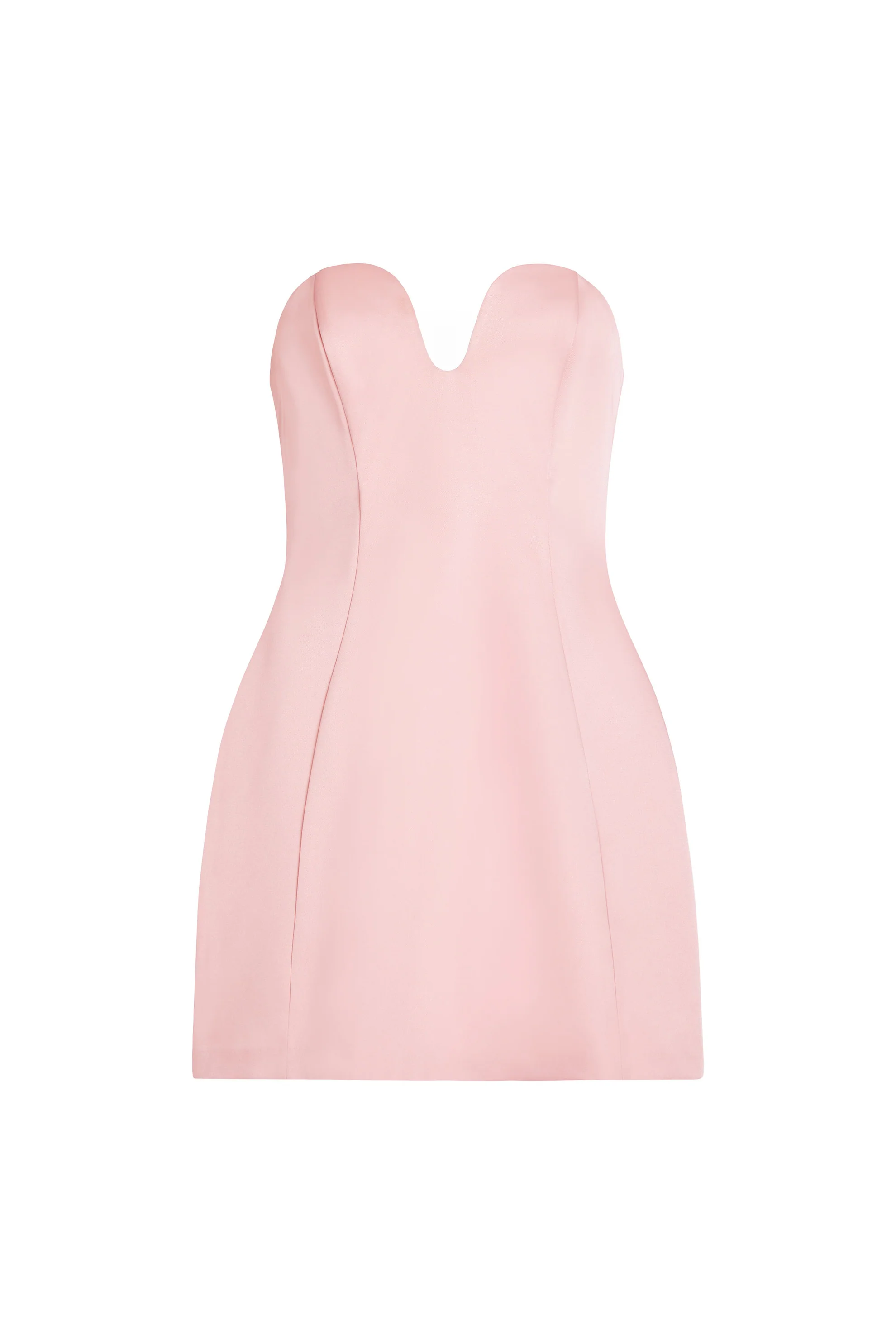 Dressed To Dazzle Strapless Satin Mini Dress Pink