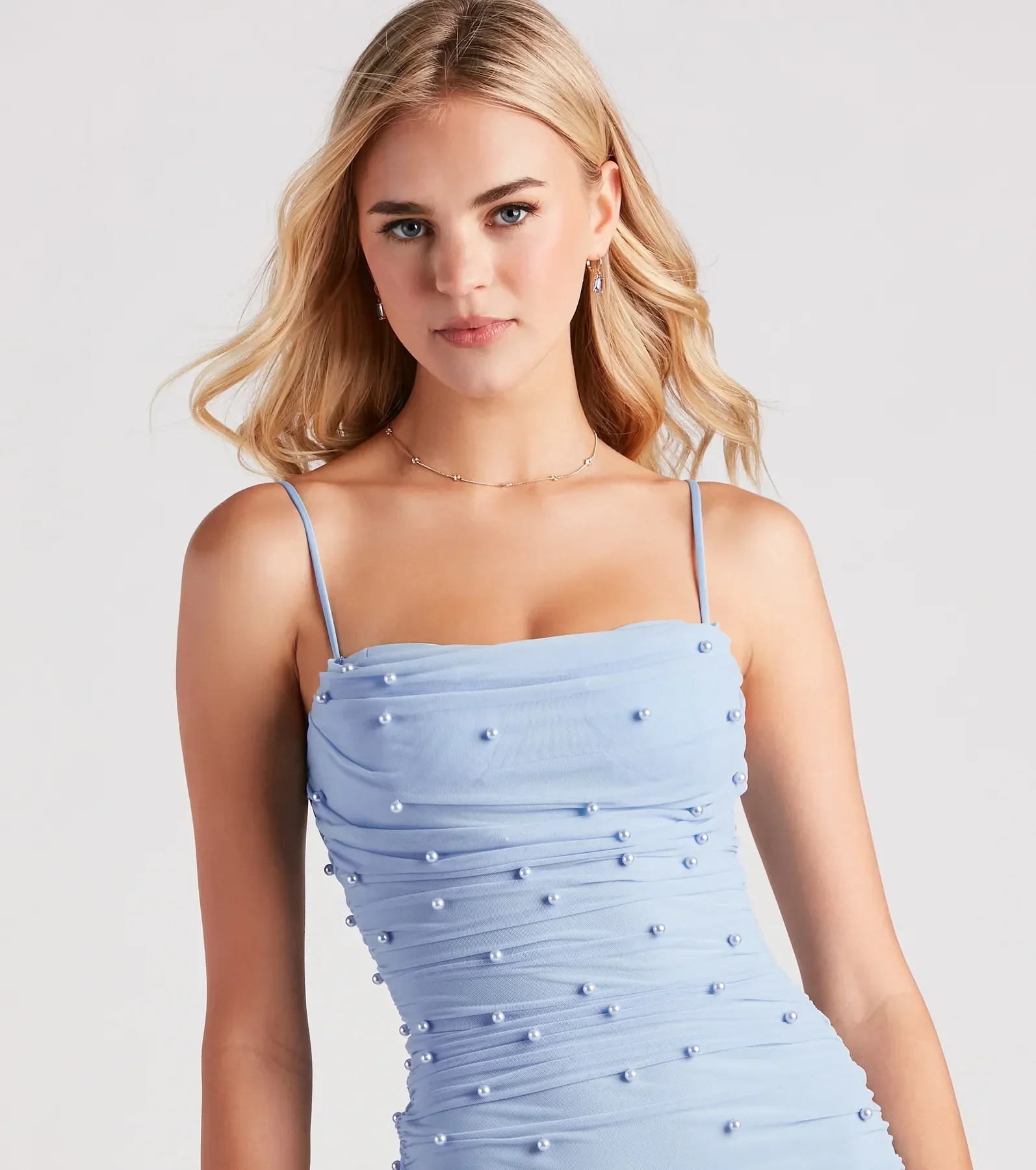 Kristen Faux Pearl Mini Party Dress