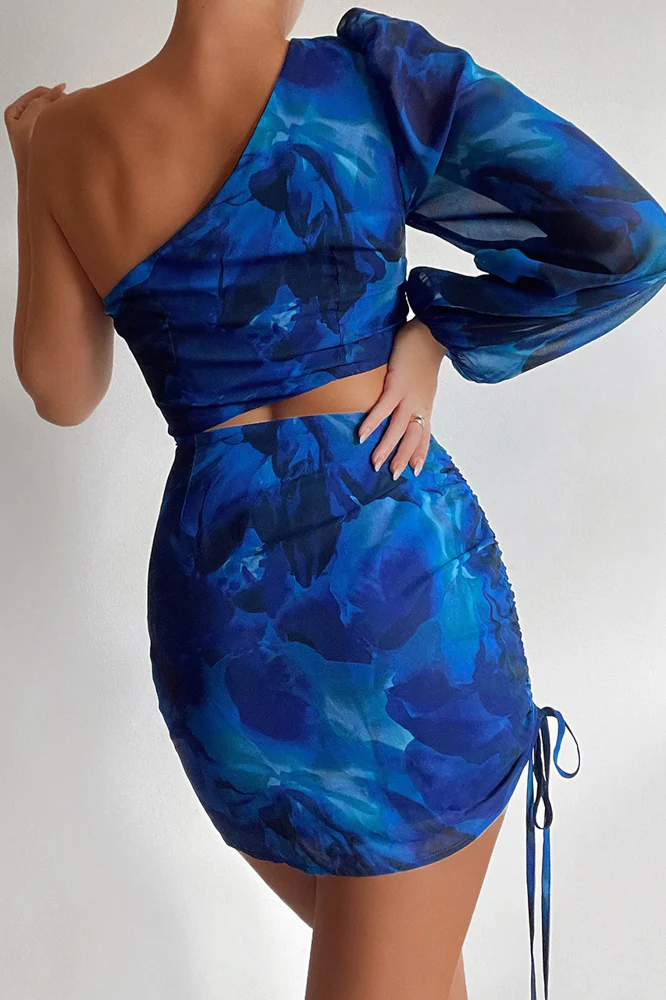 Calista Mini Dress in Blue