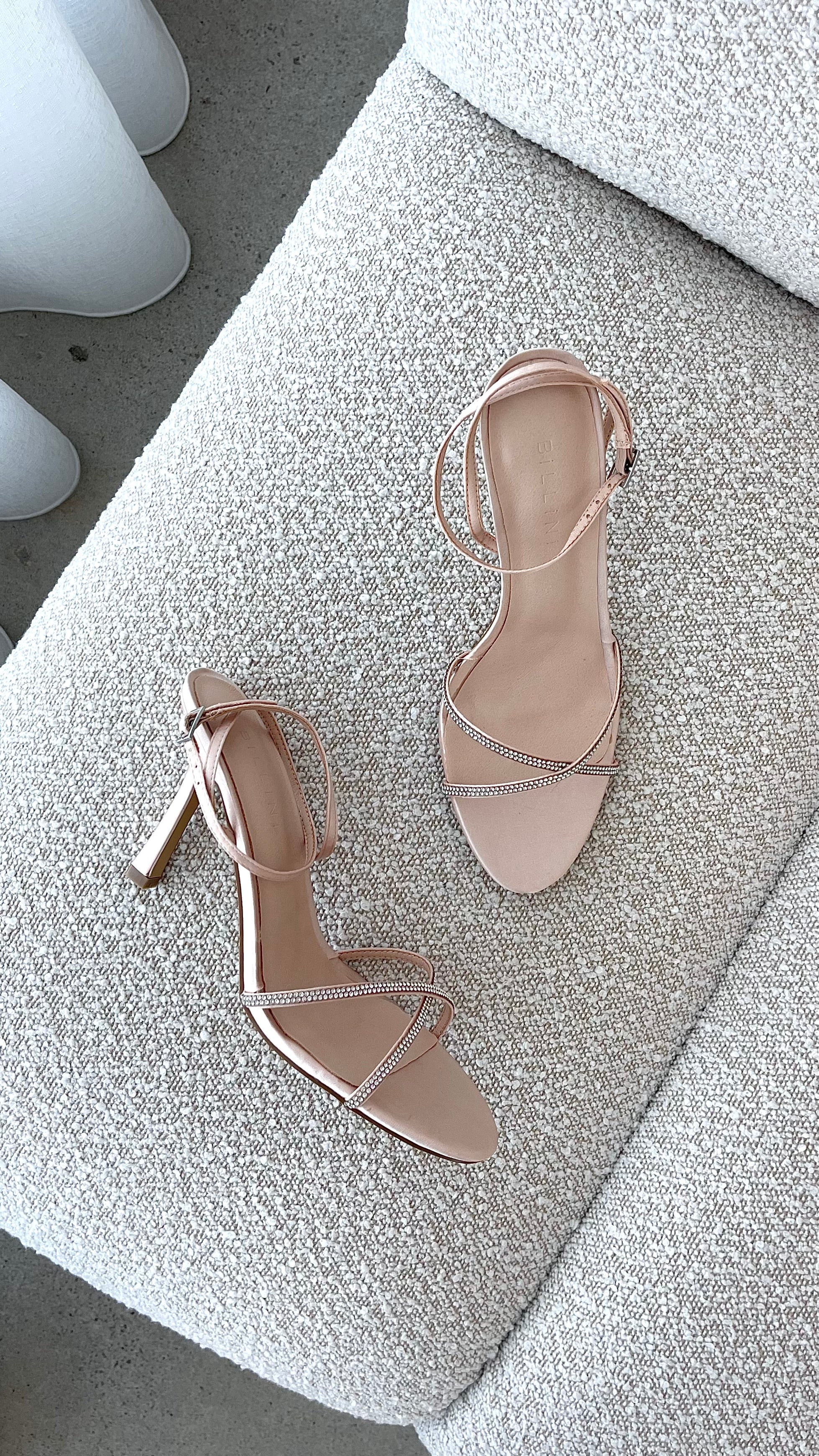 Vixin Heels - Champagne Satin Diamante