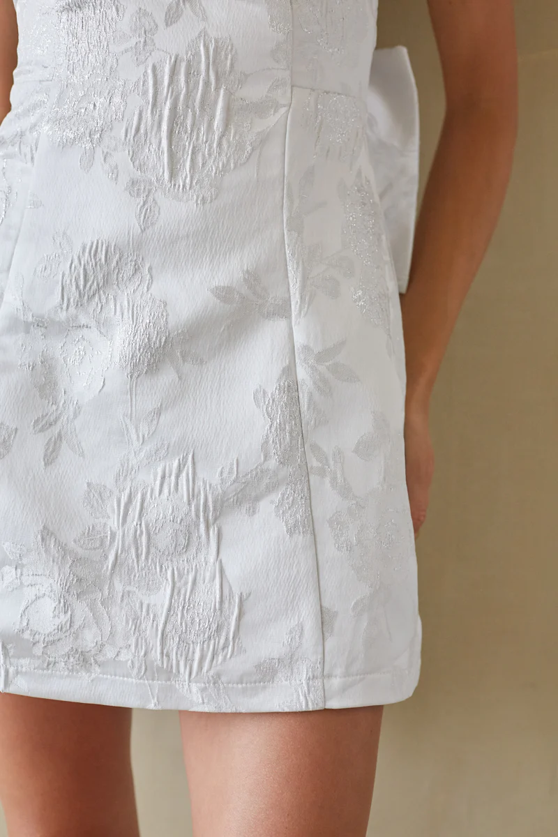 Halsey Jacquard Bow Mini Dress