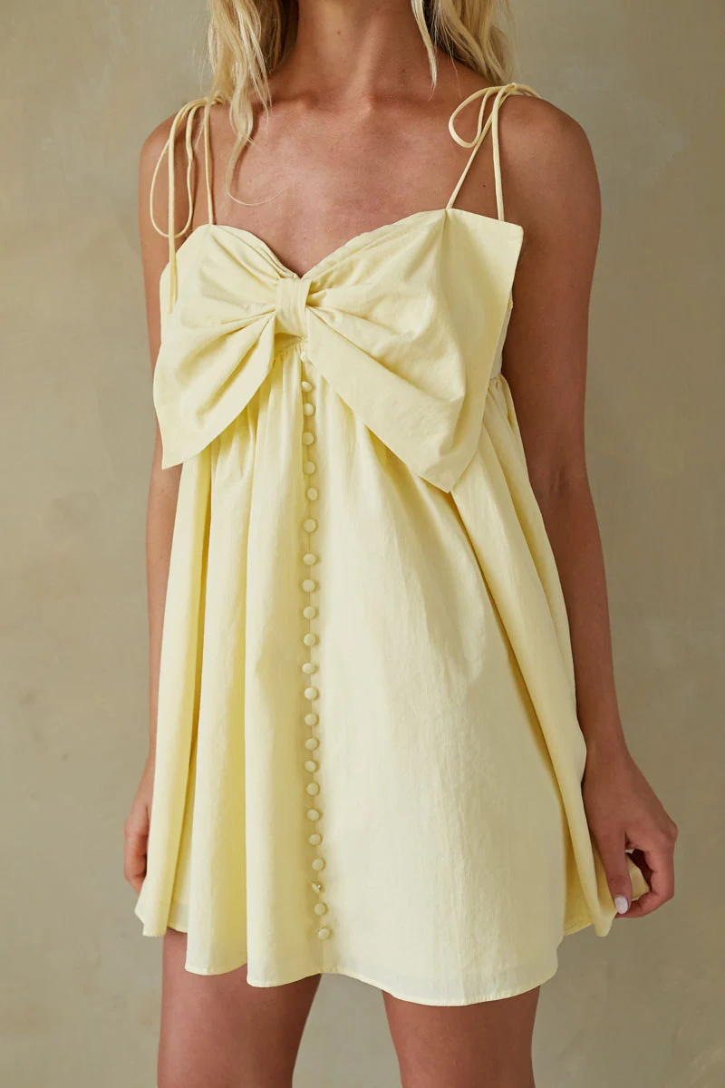 Bebe Button-Up Bow Mini Dress