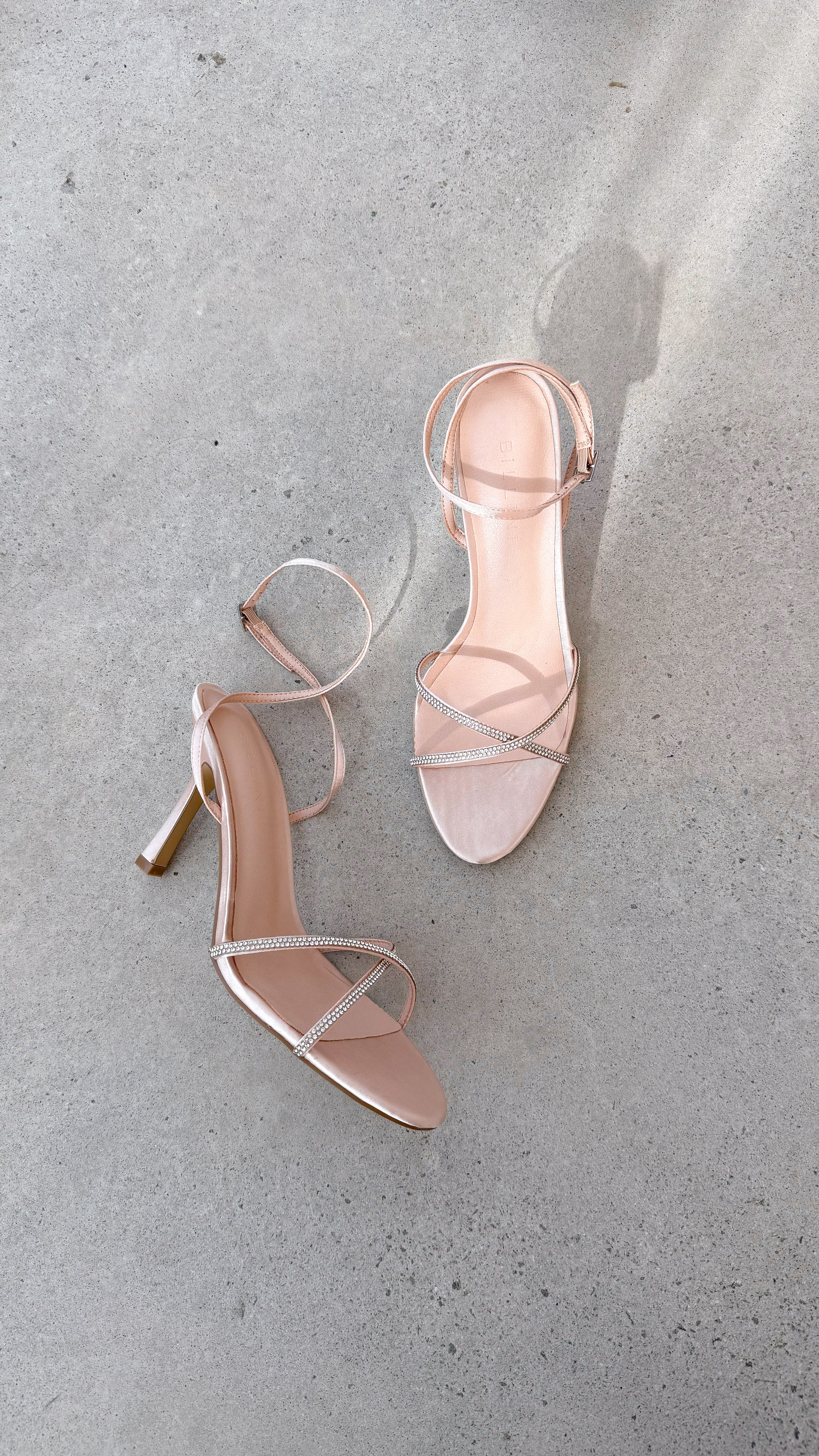 Vixin Heels - Champagne Satin Diamante