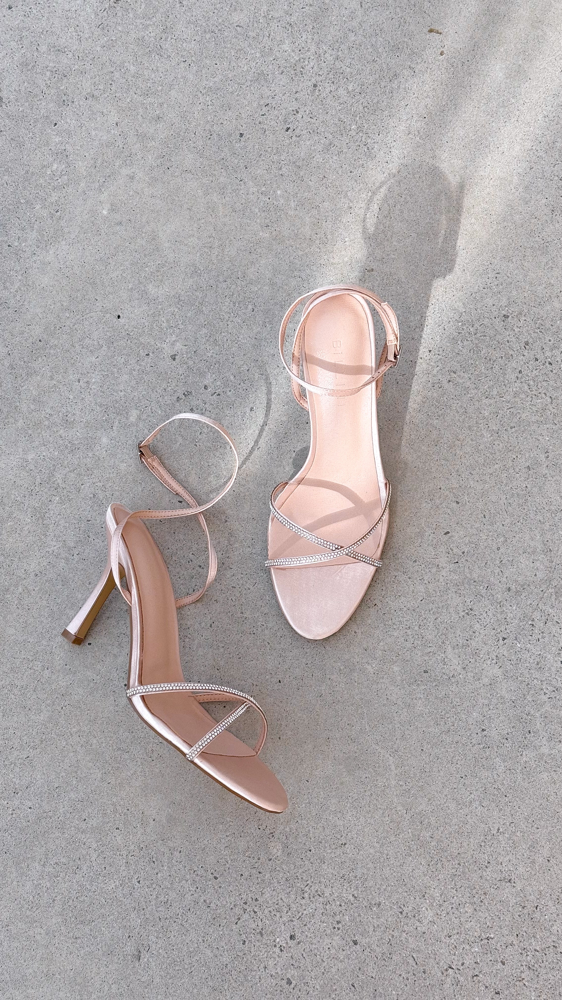 Vixin Heels - Champagne Satin Diamante