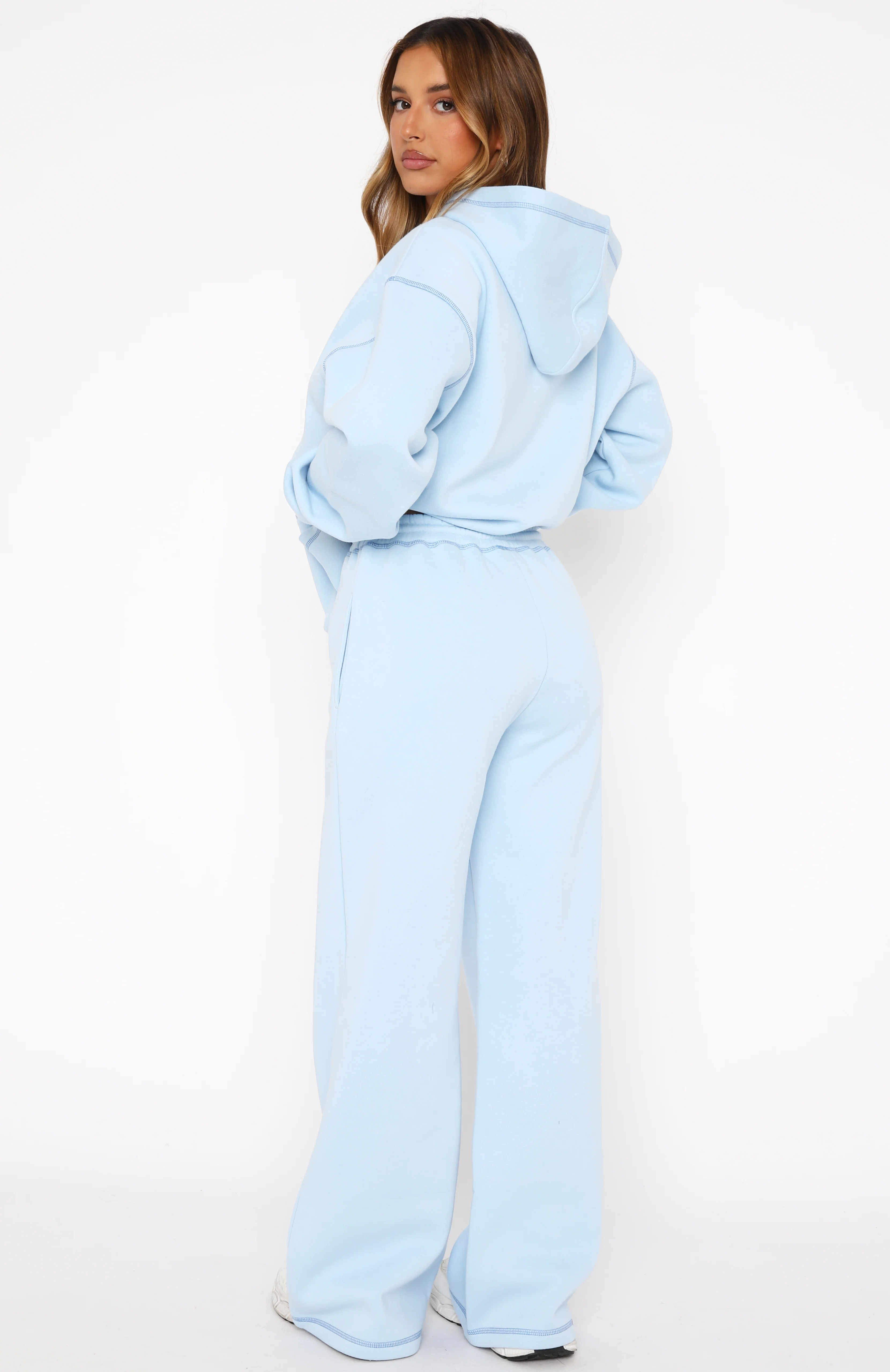 Instant Attraction Wide Leg Sweatpants Baby Blue