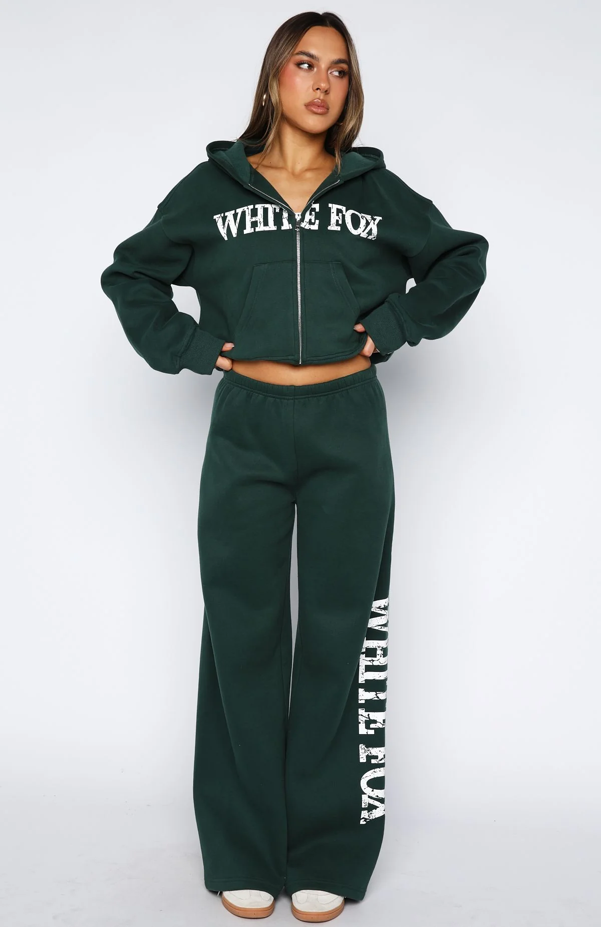 Brand New Start Wide Leg Sweatpants Forest Green
