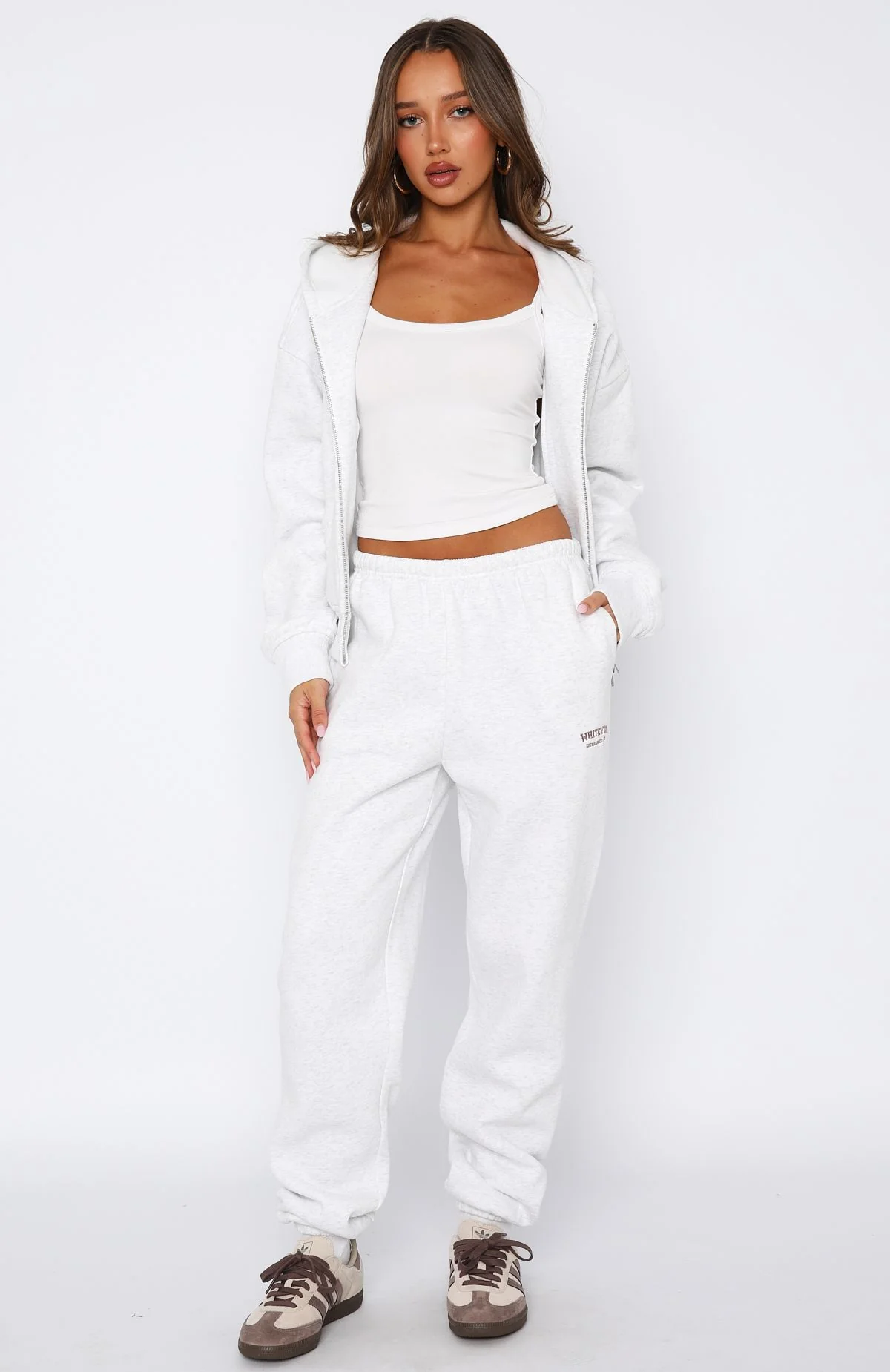 Can't Miss It Sweatpants Grey Marle/Rose Gold