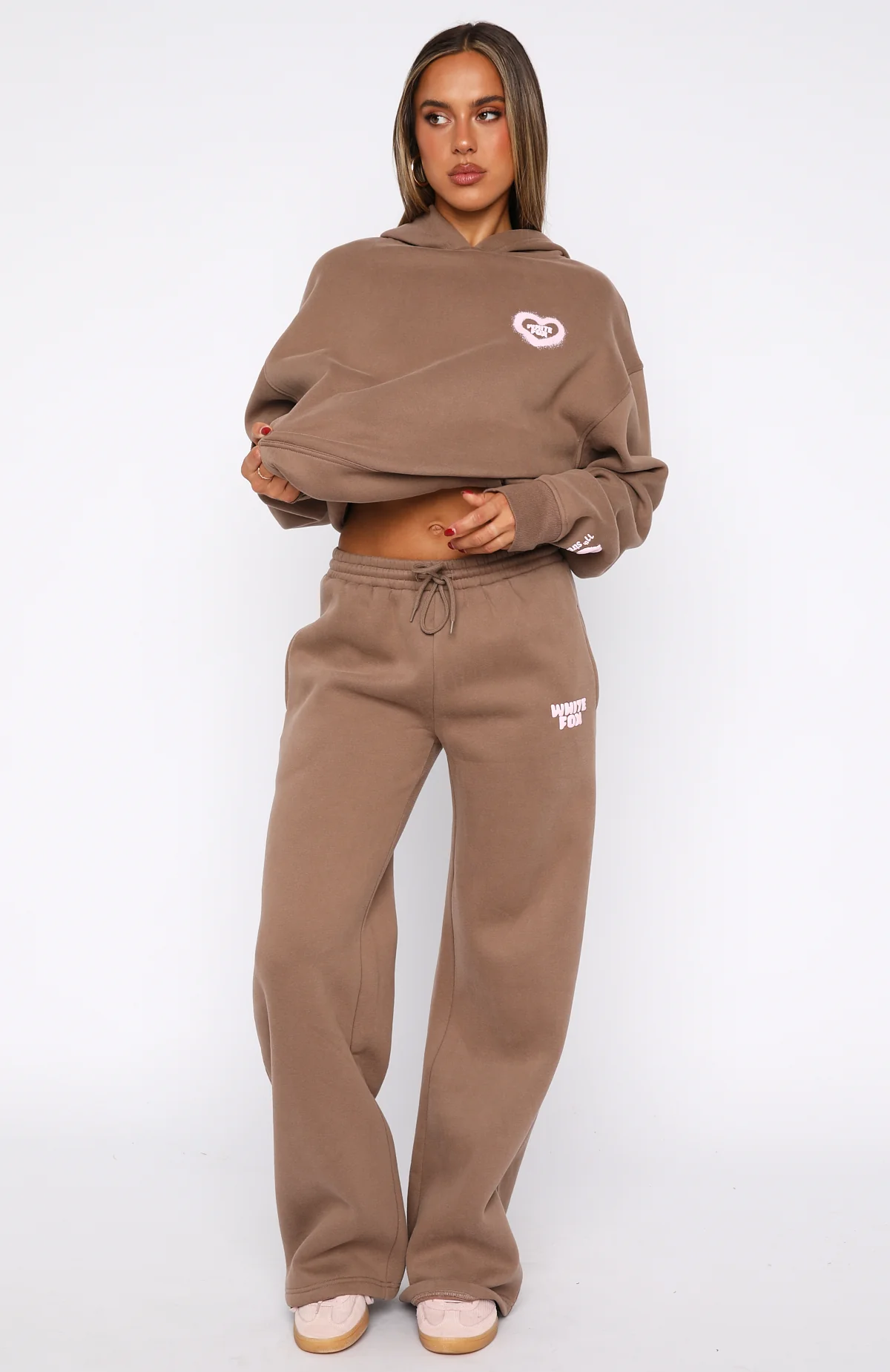 11th Street City Girl At Heart Wide Leg Sweatpants Cinnamon Bun