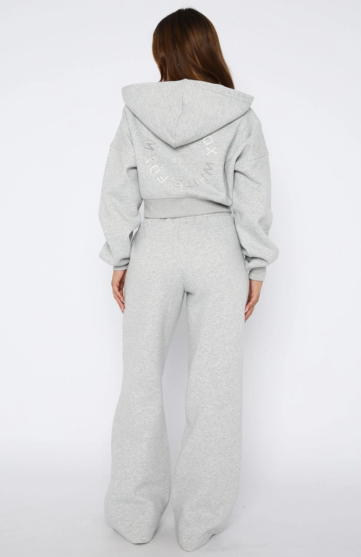 Stay Lifted Wide Leg Sweatpants Dark Grey Marle