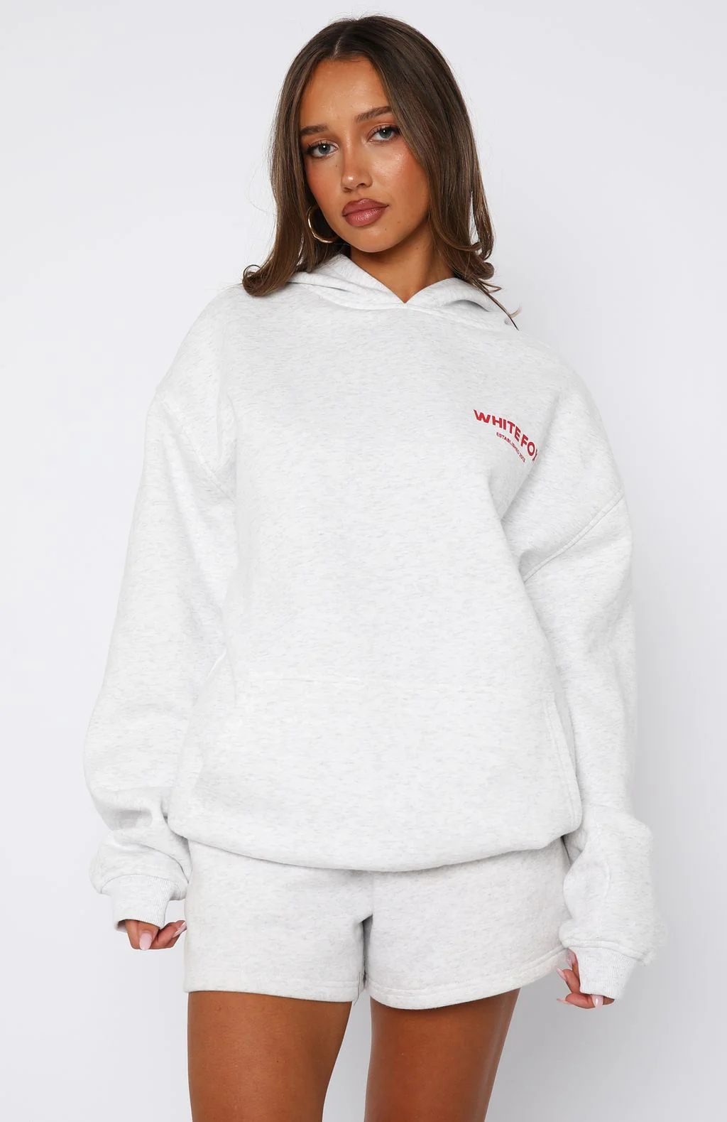 Sweet Cherry Edition Oversized Hoodie Grey Marle