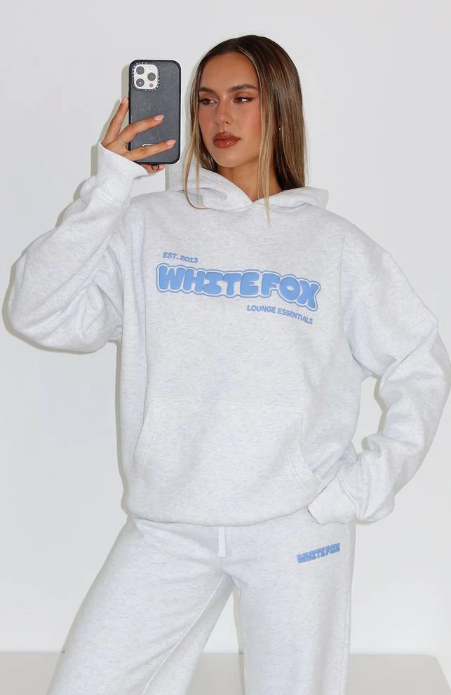 Give It A Try Oversized Hoodie Grey Marle
