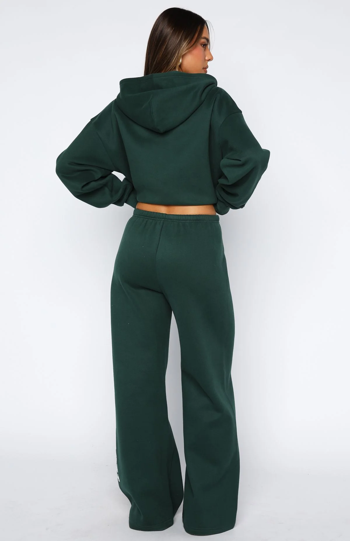 Brand New Start Wide Leg Sweatpants Forest Green