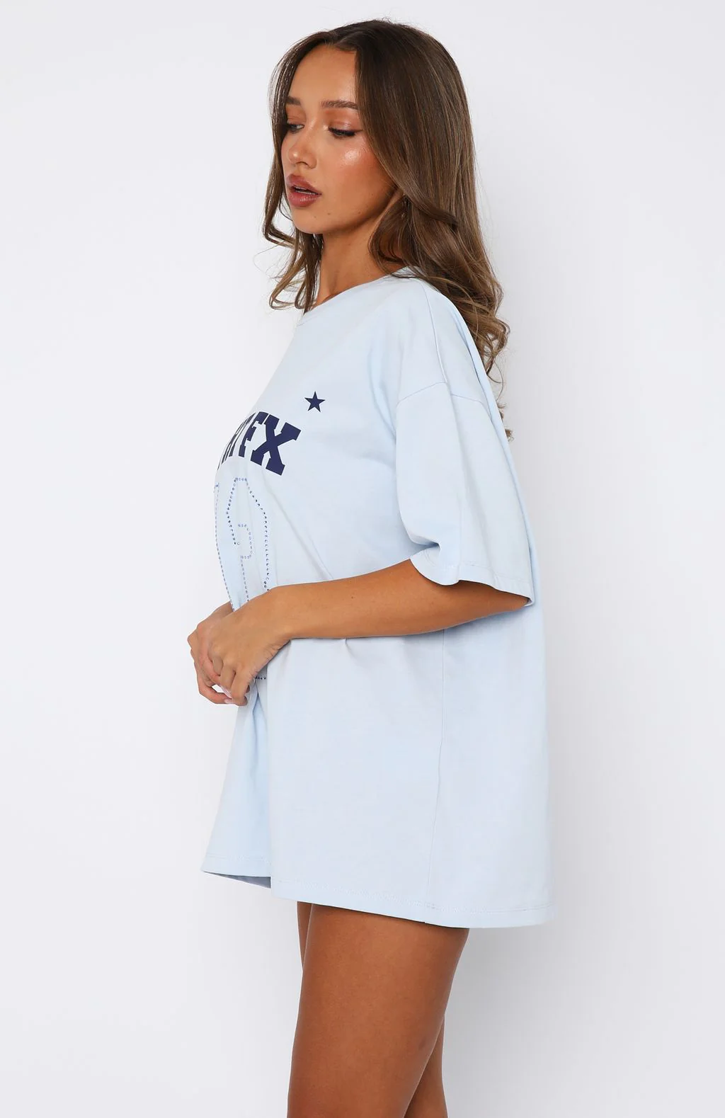 Just Wait And See Oversized Tee Baby Blue