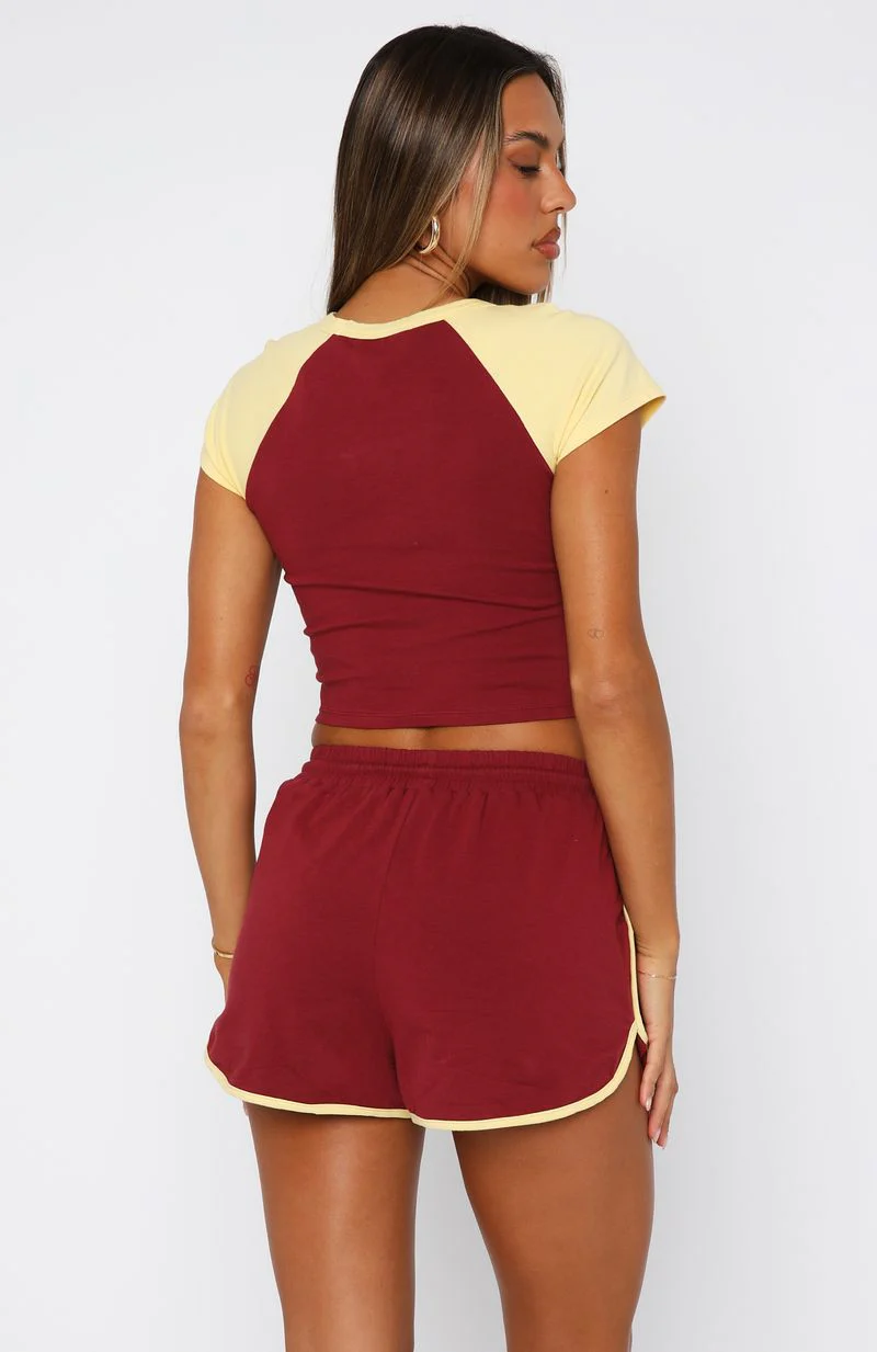 No Reason Baby Tee Burgundy