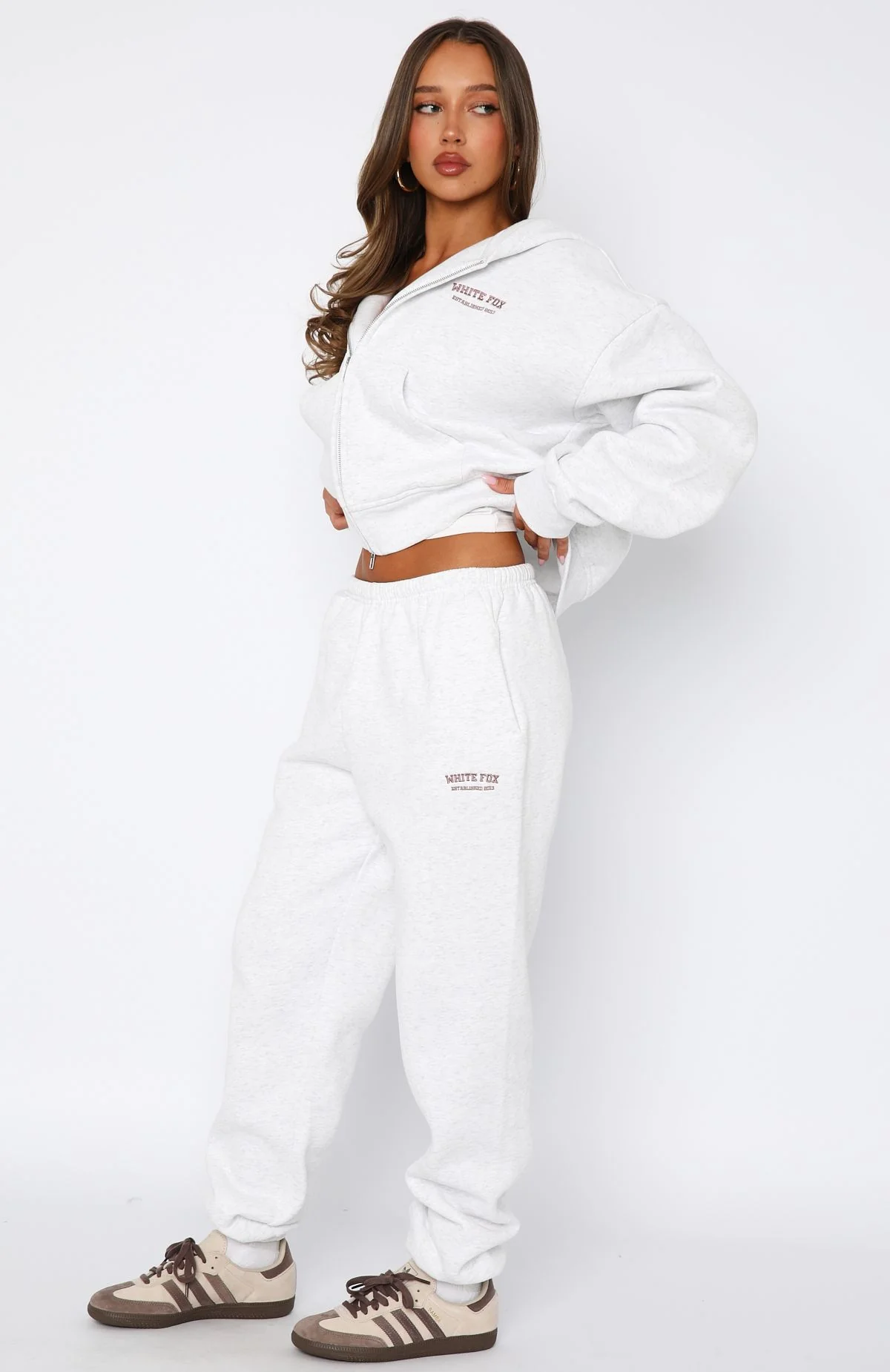 Can't Miss It Sweatpants Grey Marle/Rose Gold