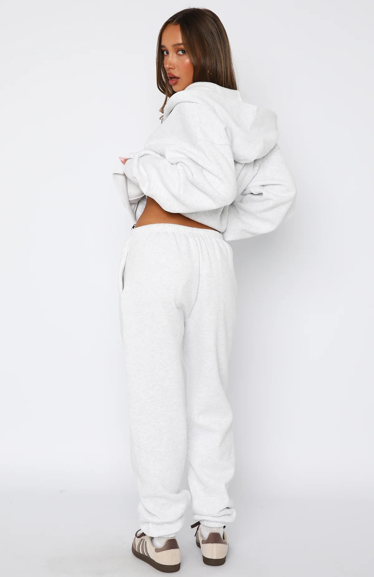Can't Miss It Sweatpants Grey Marle/Rose Gold