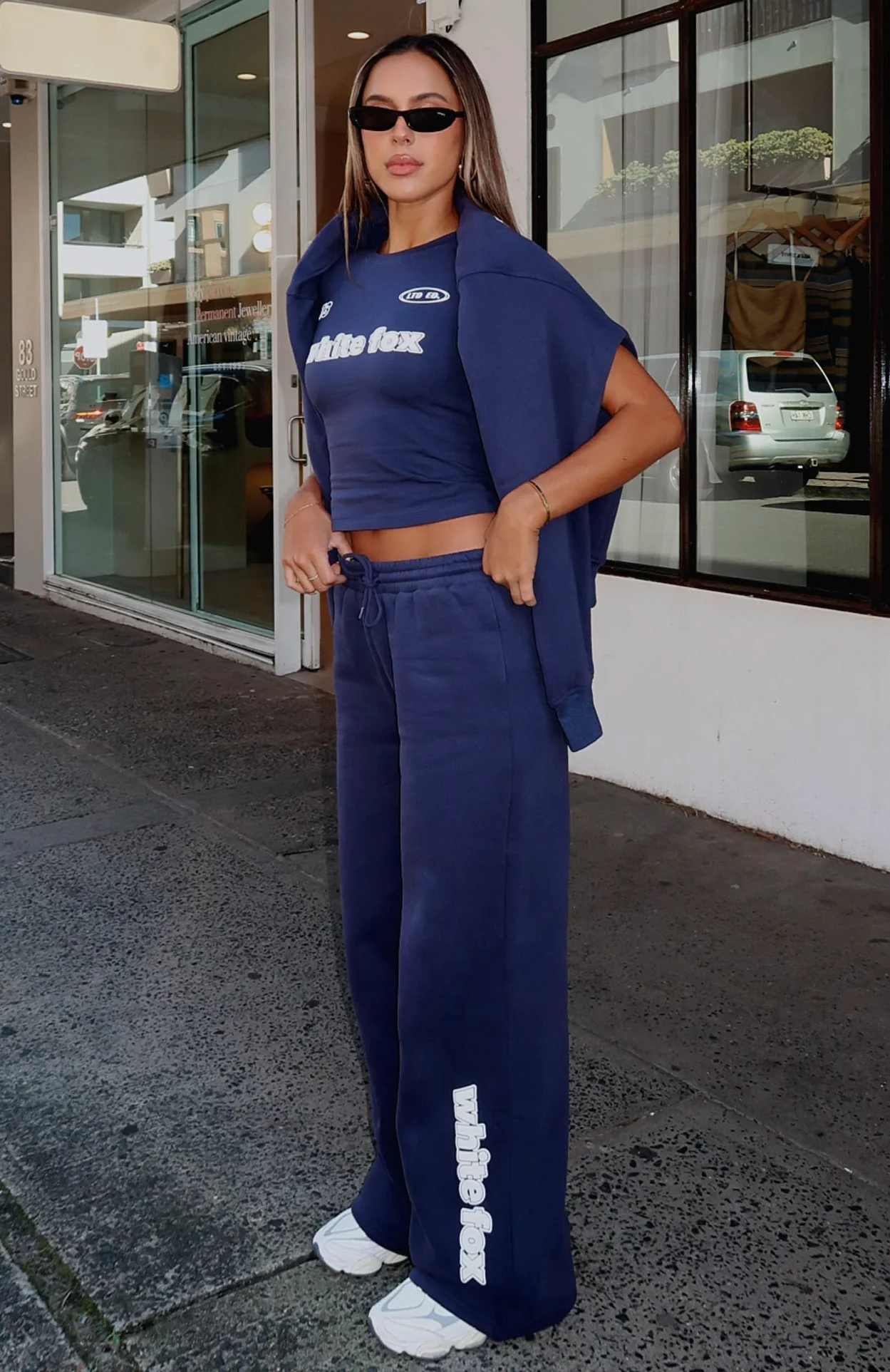 Ready To Go Wide Leg Sweatpants Navy