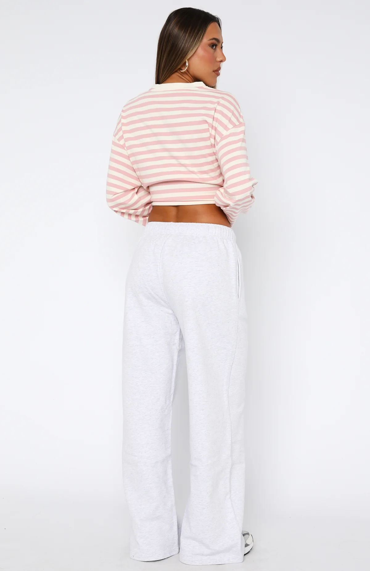 Give It A Rest Wide Leg Sweatpants Grey Marle