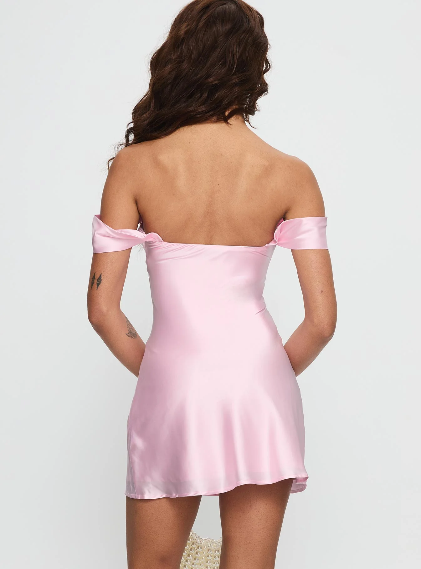 Zabbarra Off The Shoulder Mini Dress Light Pink