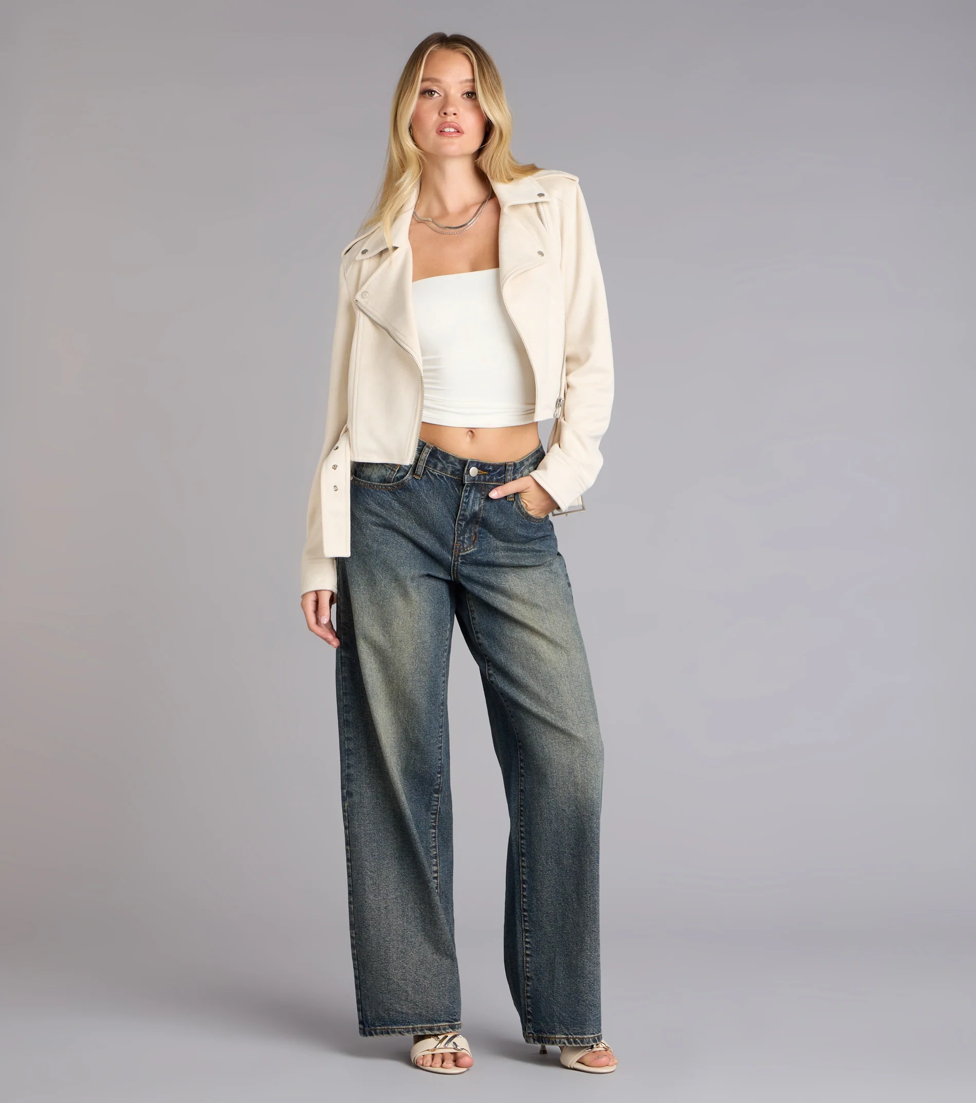 Cool Factor Faux Suede Moto Jacket