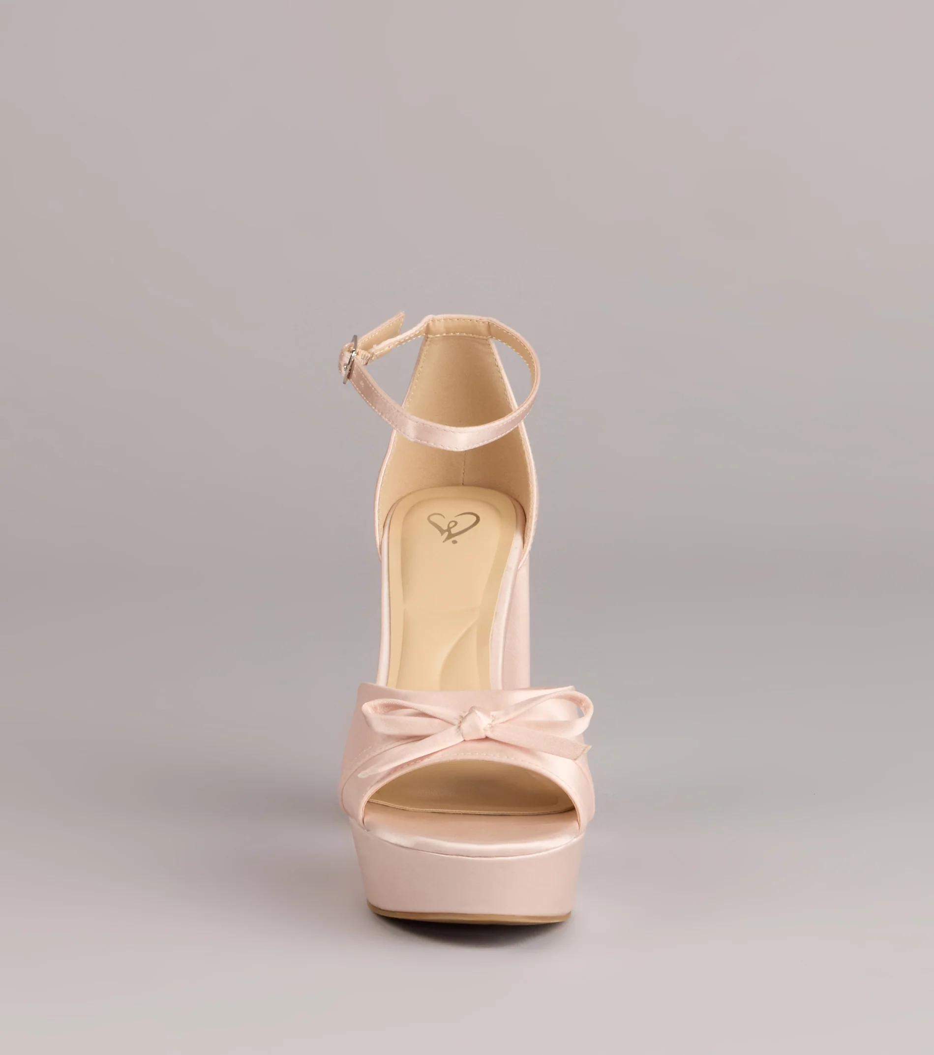 Sweet Statement Satin Bow Block Heels